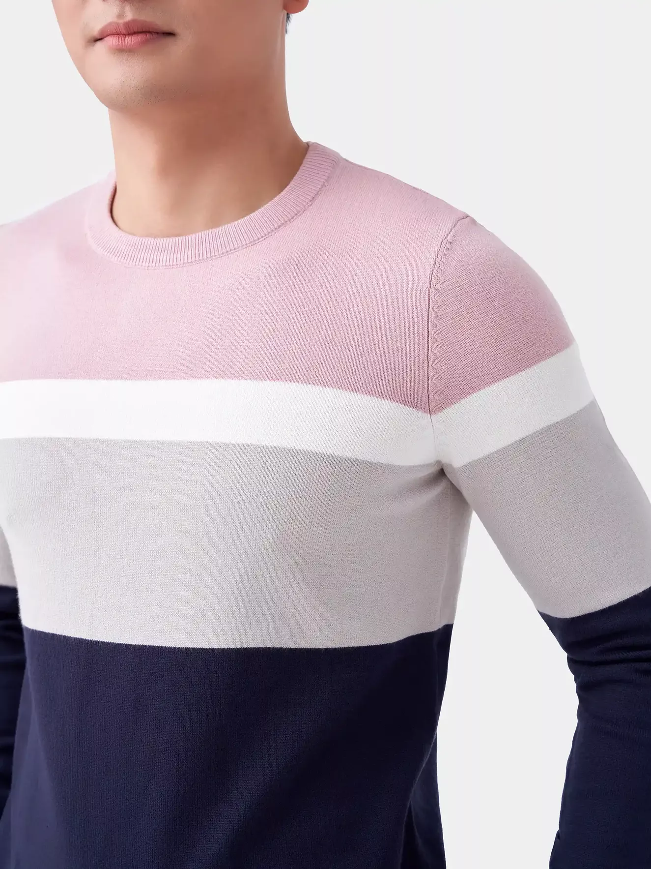 Áo len phối kẻ 5S Fashion ALO23002