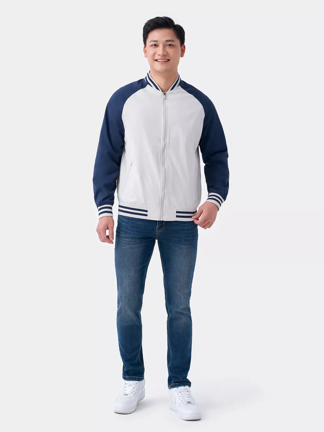 Áo Khoác Bomber Nam 5S Fashion Tay Raglan Phối Màu AKB24060