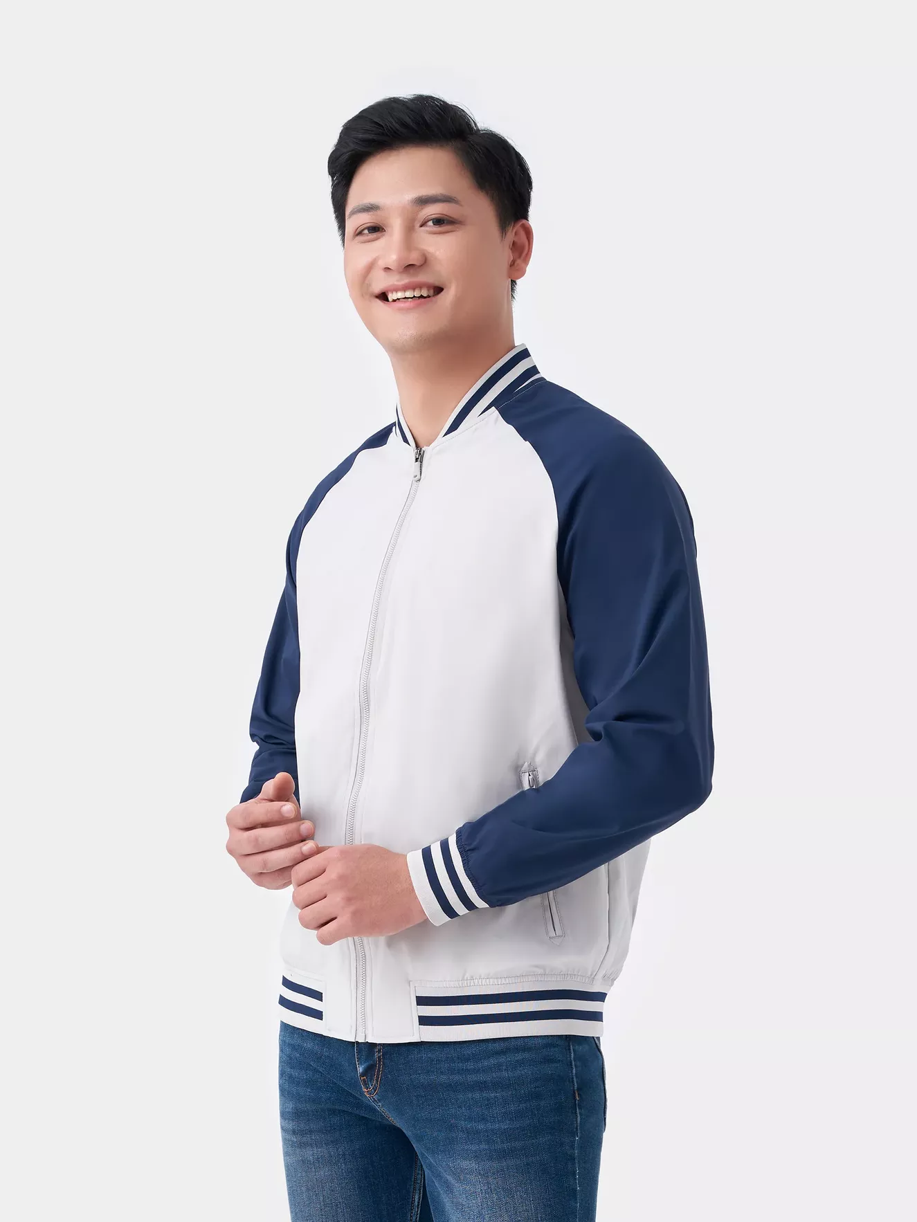 Áo Khoác Bomber Nam 5S Fashion Tay Raglan Phối Màu AKB24060