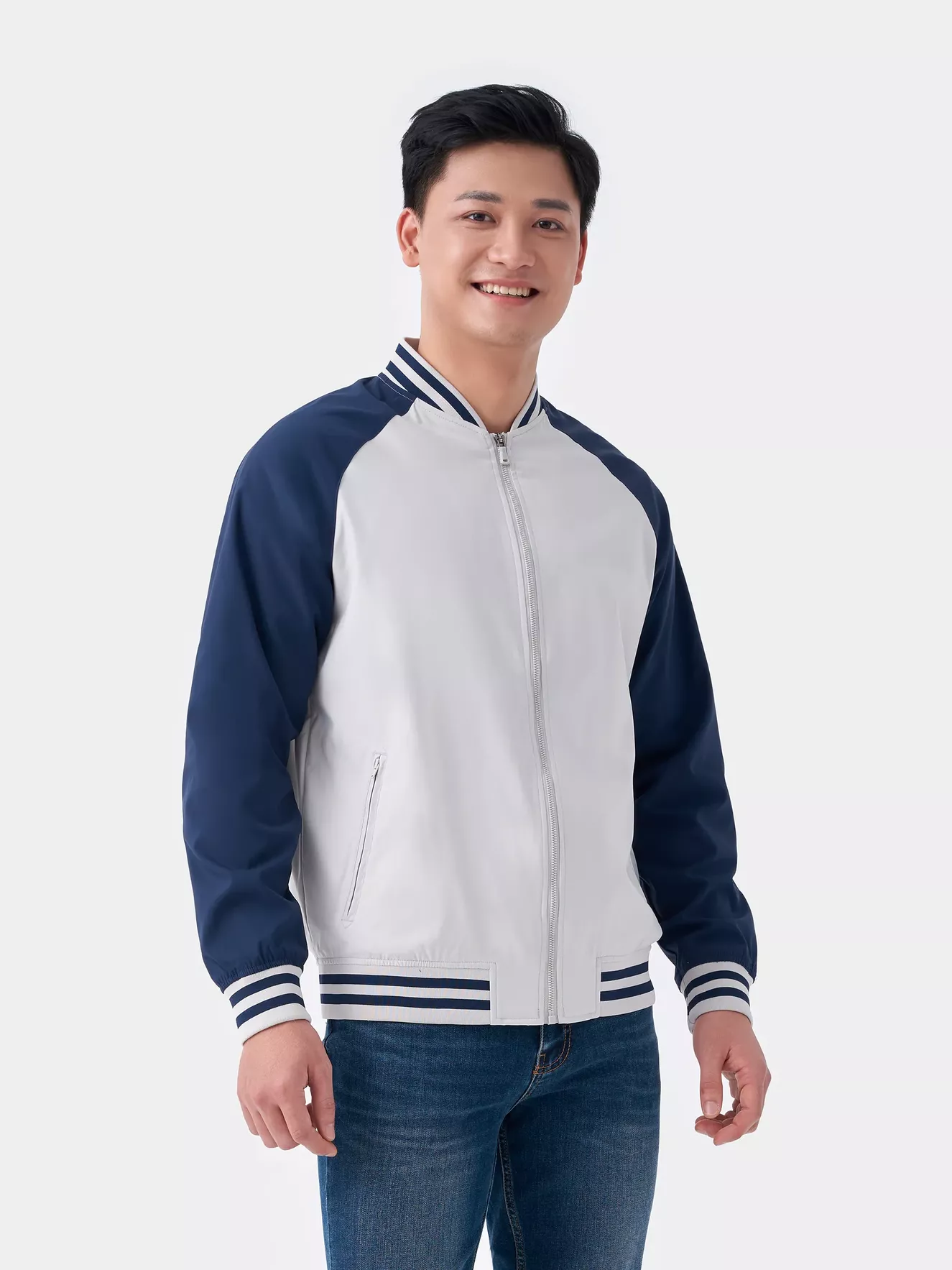 Áo Khoác Bomber Nam 5S Fashion Tay Raglan Phối Màu AKB24060