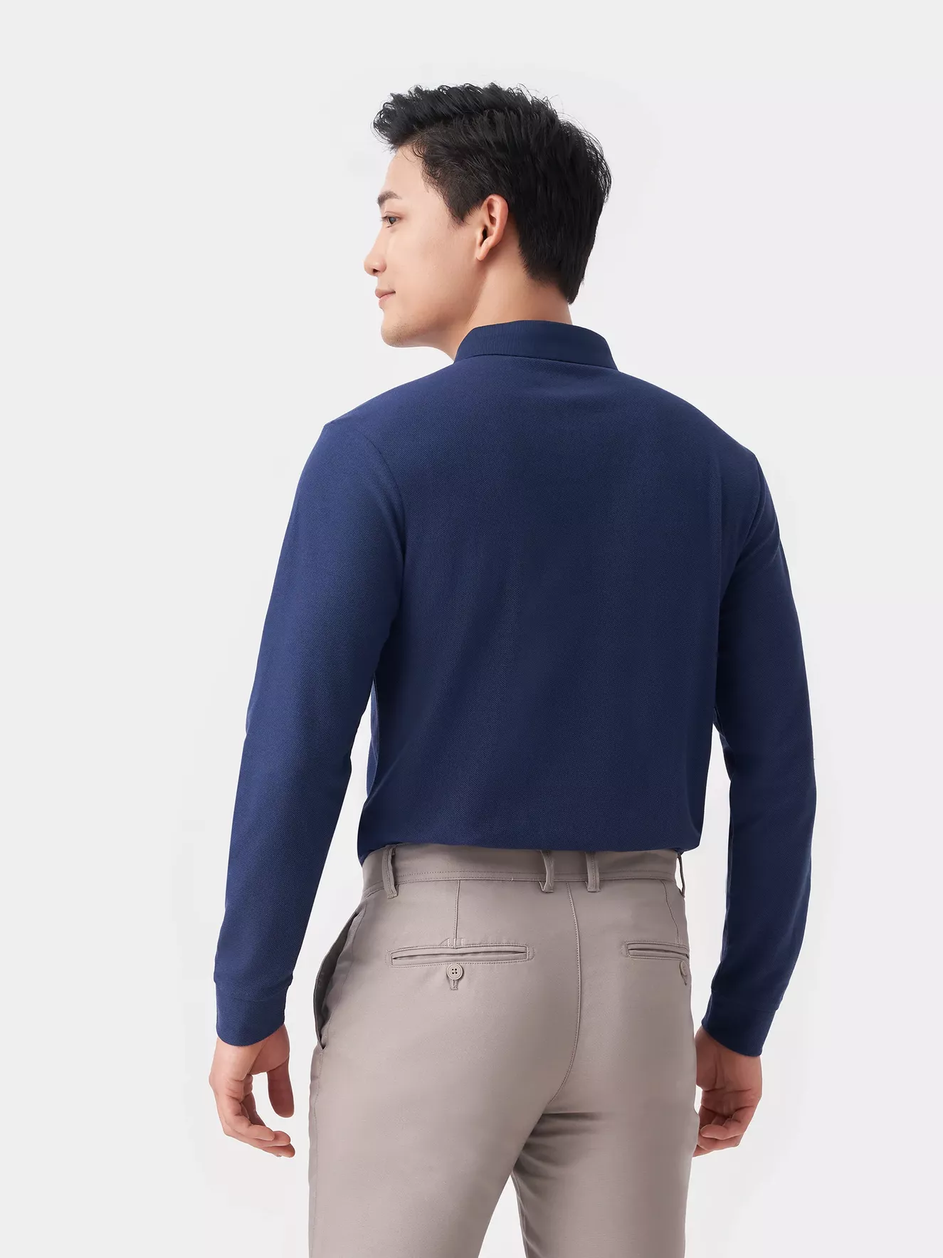 Áo Polo Dài Tay Nam Trơn 5S Fashion Slim Fit APD23602