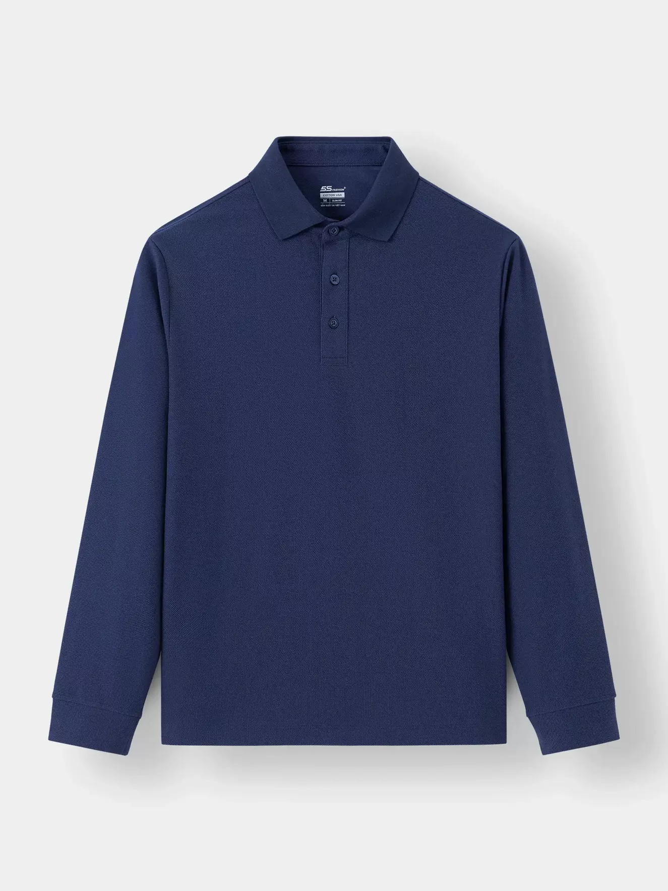 Áo Polo Dài Tay Nam Trơn 5S Fashion Slim Fit APD23602