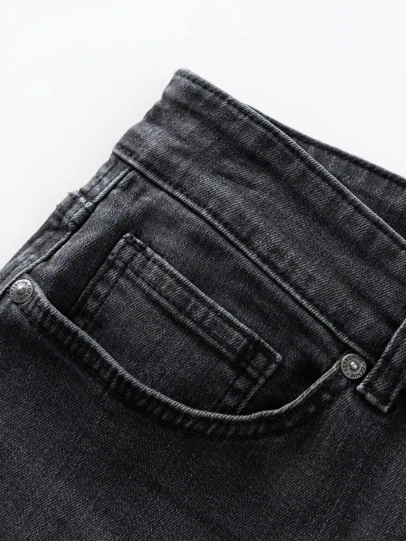 Quần Jean Nam 5S Fashion Màu Ghi Đen Regular QJE24013