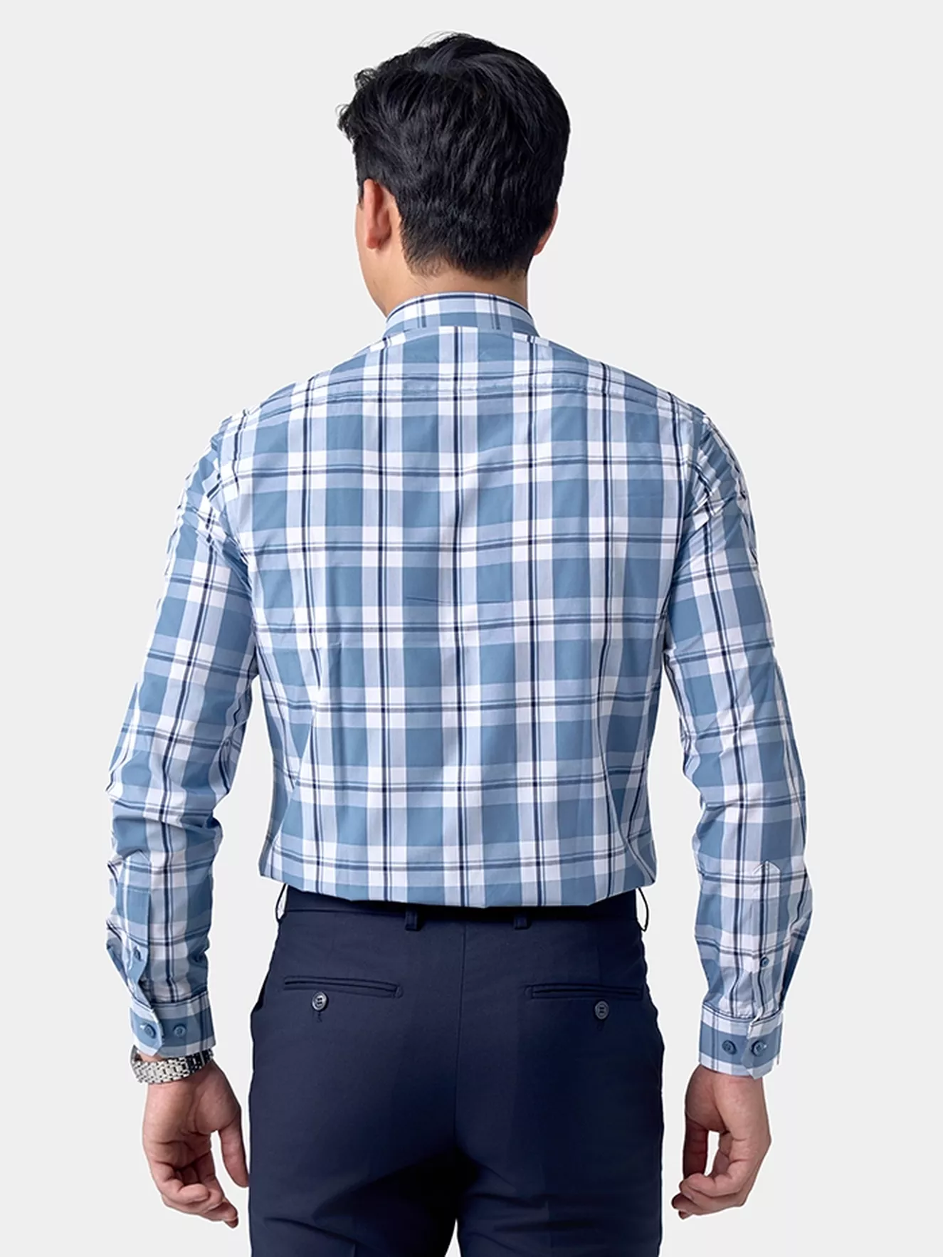 Áo Sơ Mi Nam Dài Tay 5S Fashion Kẻ Caro Slimfit ASM24053