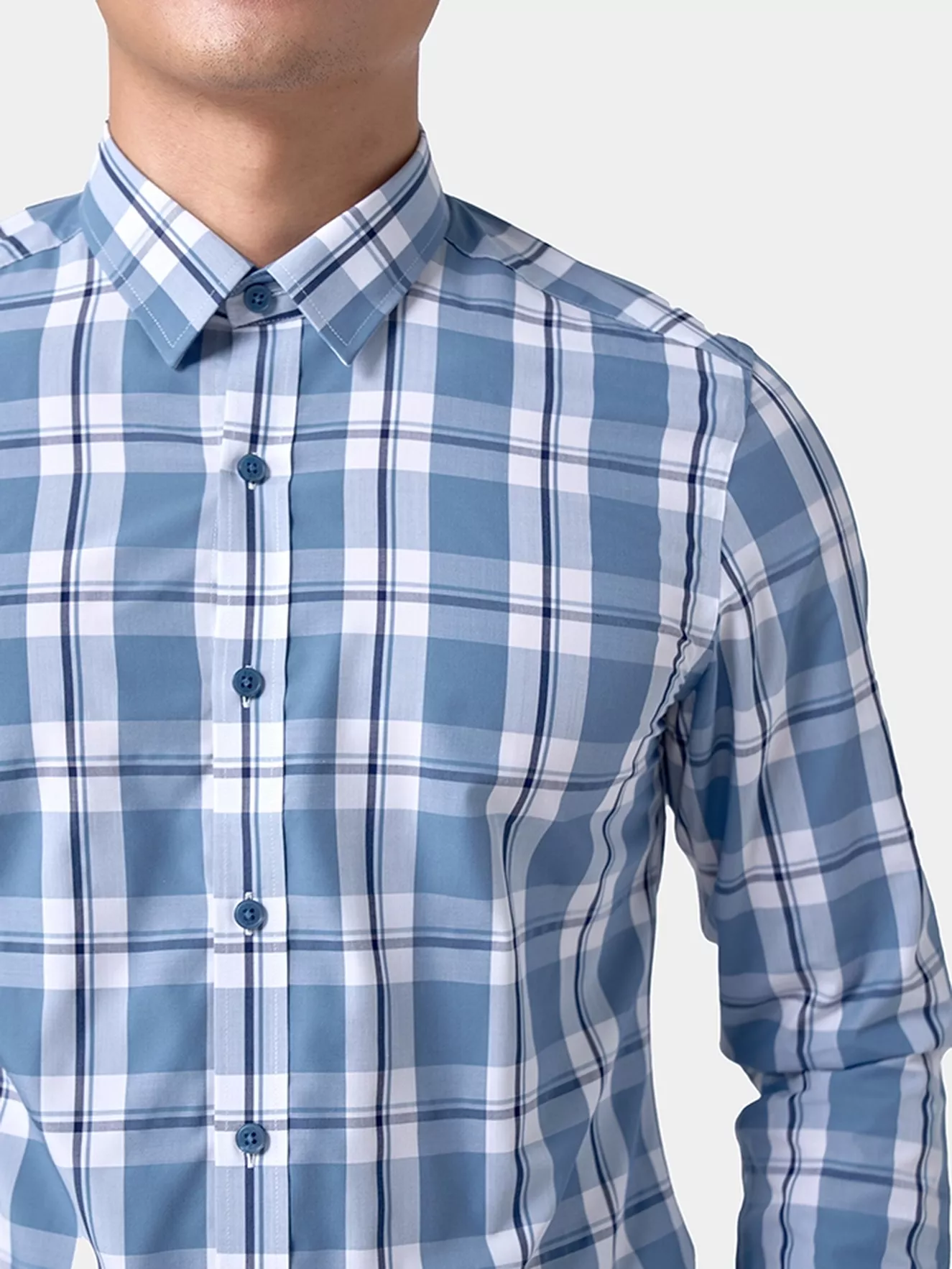 Áo Sơ Mi Nam Dài Tay 5S Fashion Kẻ Caro Slimfit ASM24053