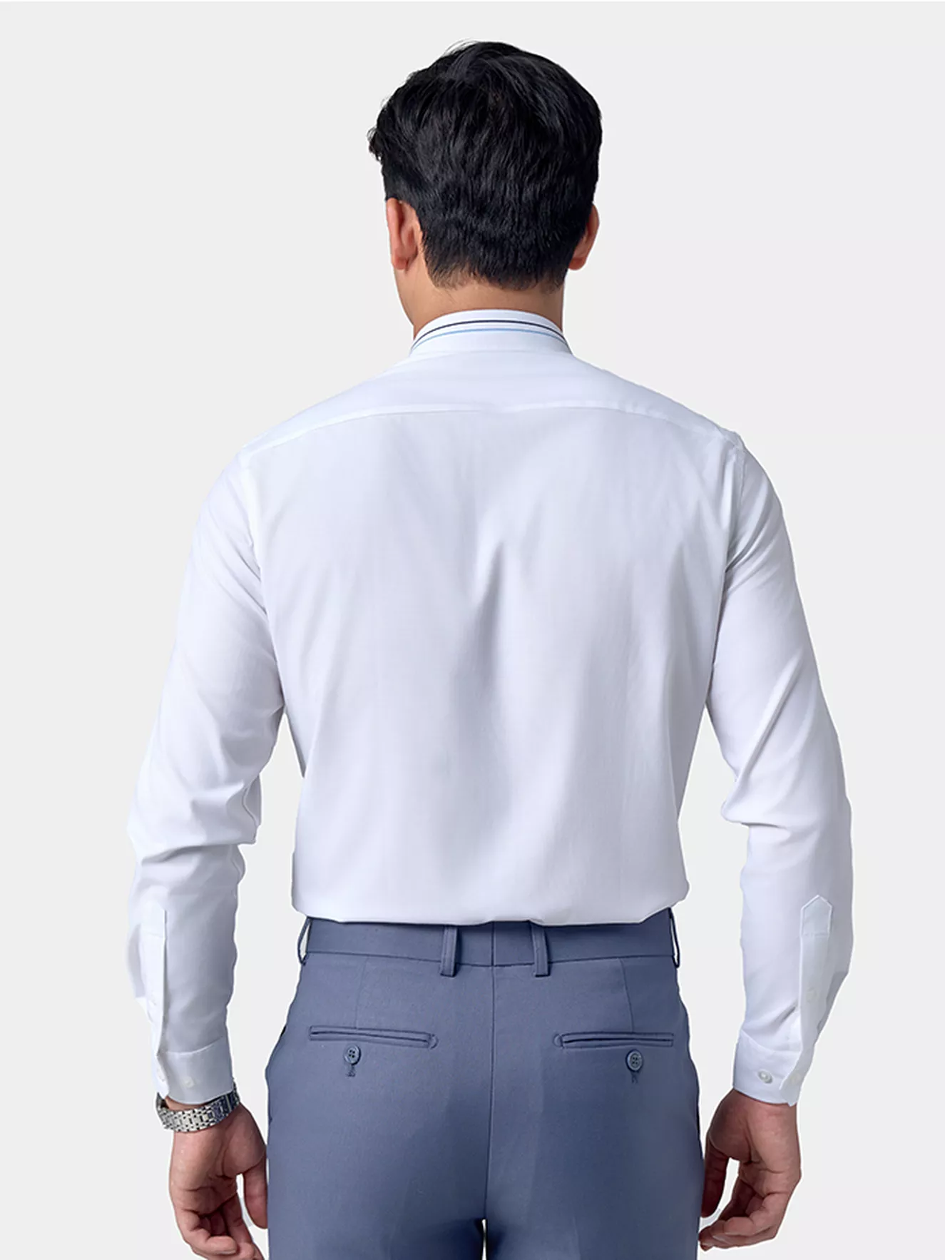 Áo Sơ Mi Nam Dài Tay 5S Fashion Màu Trắng Slimfit ASM24206