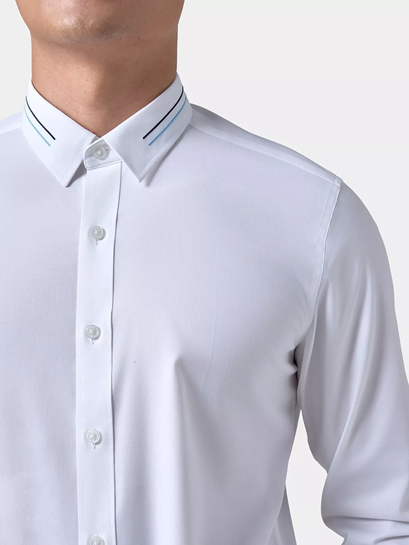 Áo Sơ Mi Nam Dài Tay 5S Fashion Màu Trắng Slimfit ASM24206