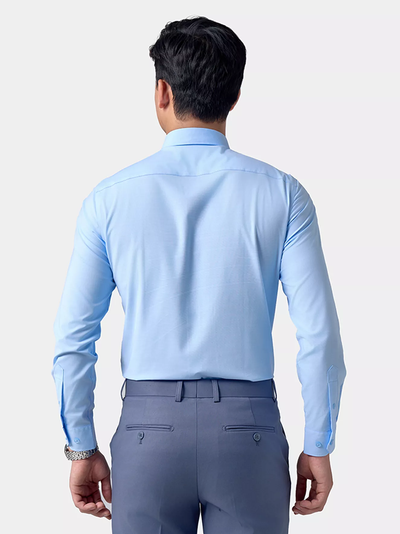 Áo Sơ Mi Nam Dài Tay 5S Fashion Xanh Aqua Slimfit ASM24211
