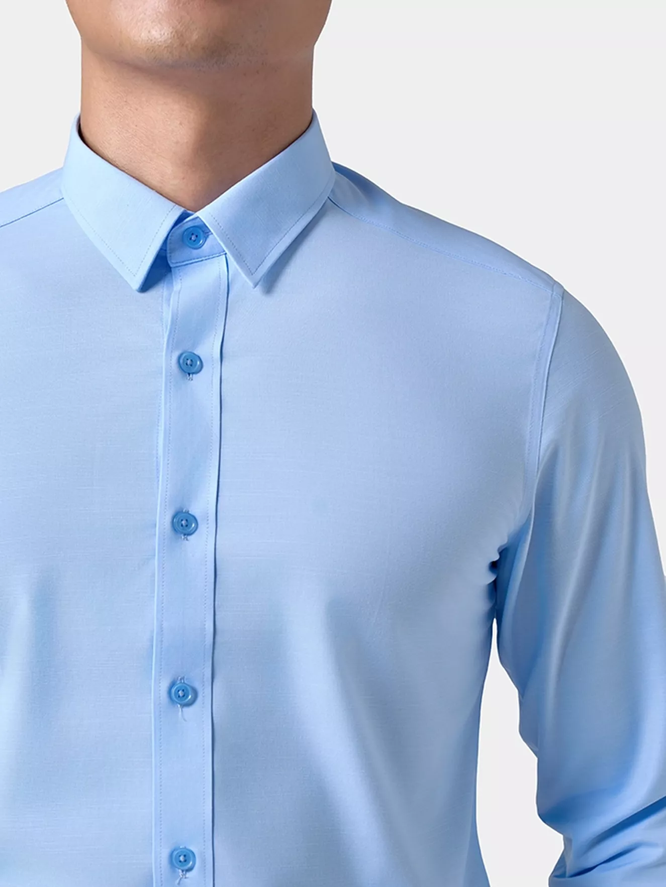 Áo Sơ Mi Nam Dài Tay 5S Fashion Xanh Aqua Slimfit ASM24211