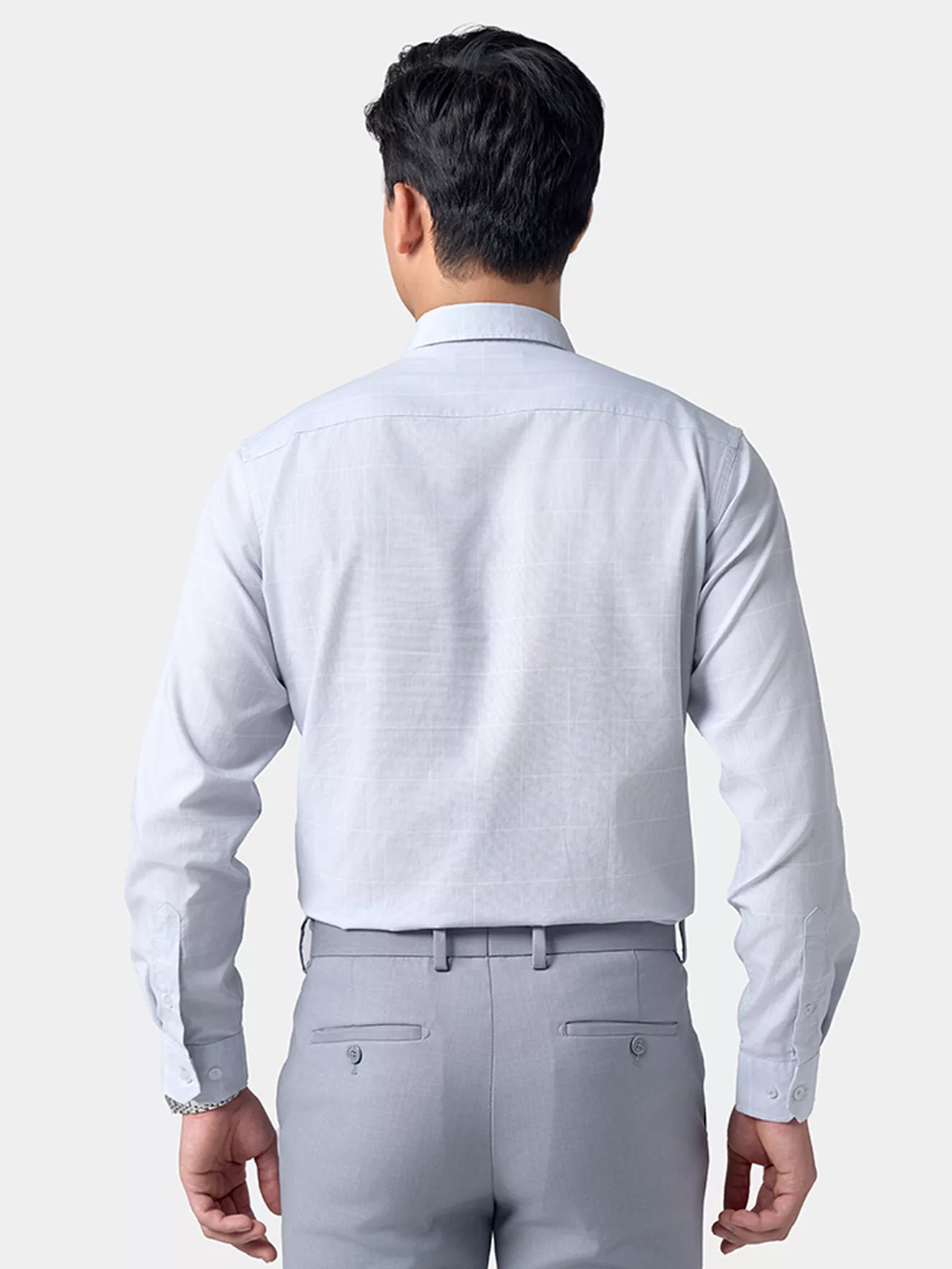 Áo Sơ Mi Nam Dài Tay Dệt Kẻ Ô Phom Casual Fit ASM24054