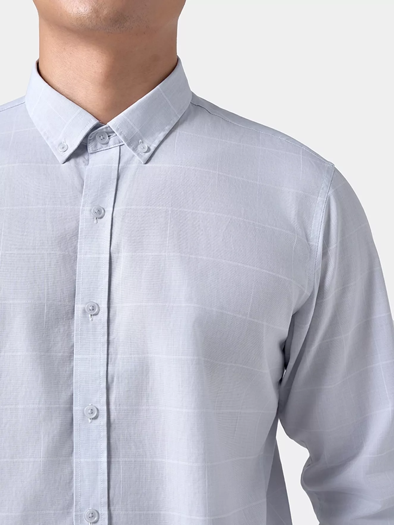 Áo Sơ Mi Nam Dài Tay Dệt Kẻ Ô Phom Casual Fit ASM24054