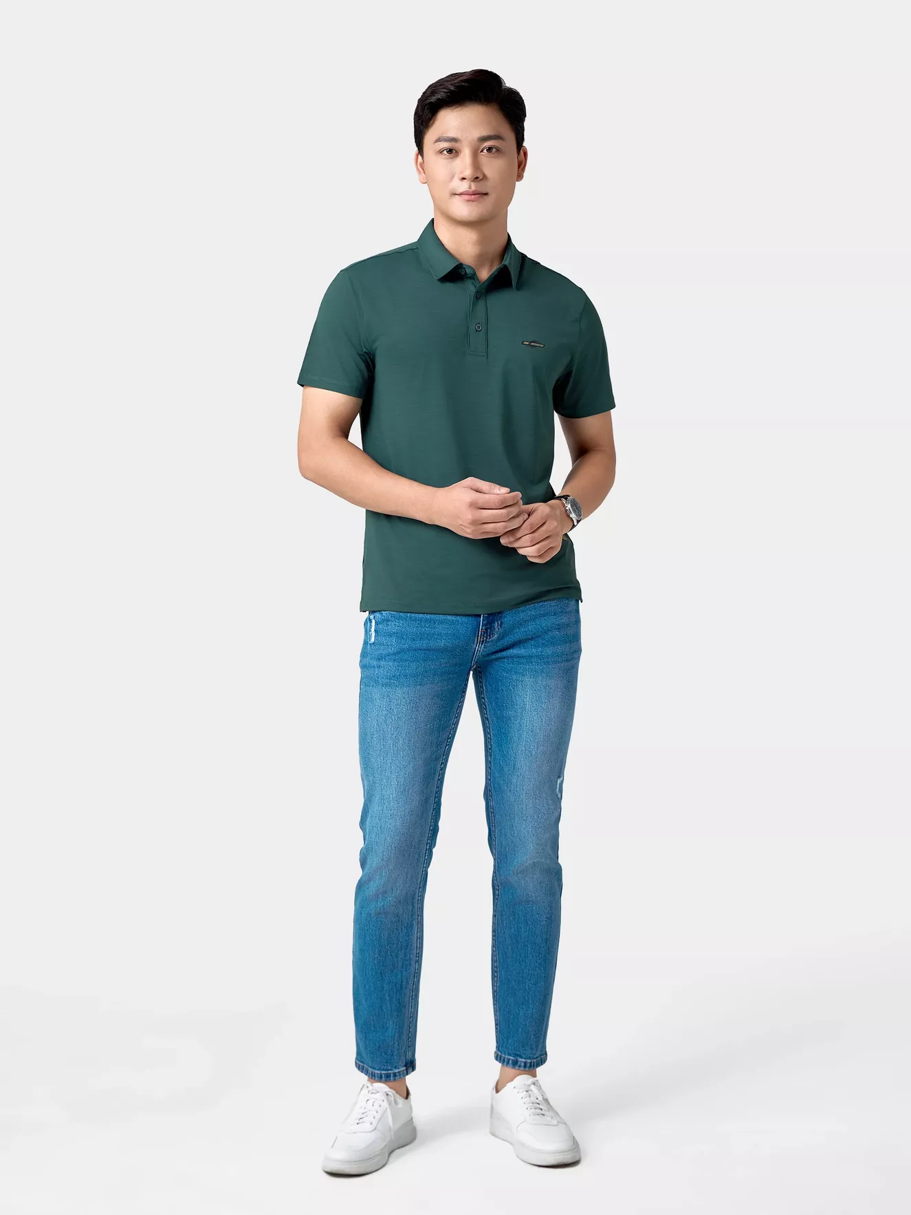 Áo Polo Nam Thể Thao 5S Fashion In Chữ Phom Slimfit APC24018