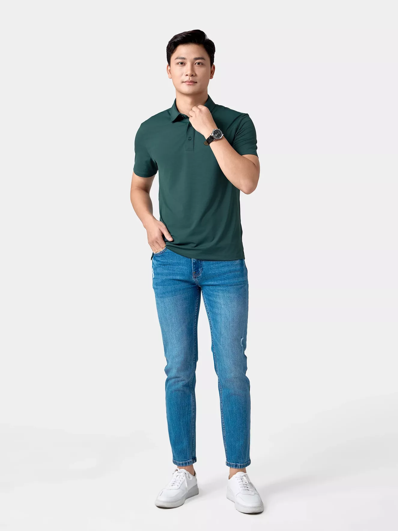 Áo Polo Nam Thể Thao 5S Fashion In Chữ Phom Slimfit APC24018