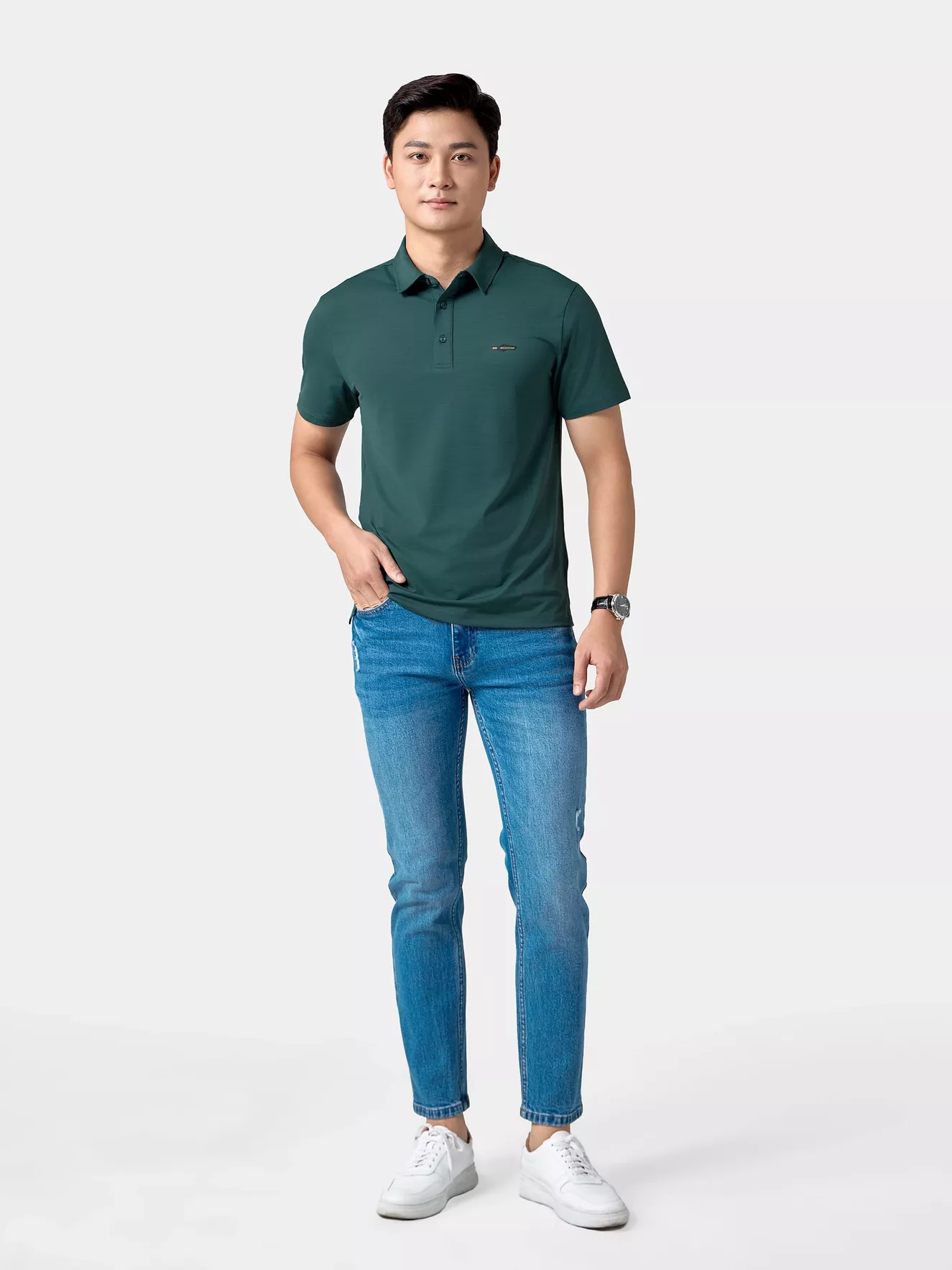 Áo Polo Nam Thể Thao 5S Fashion In Chữ Phom Slimfit APC24018