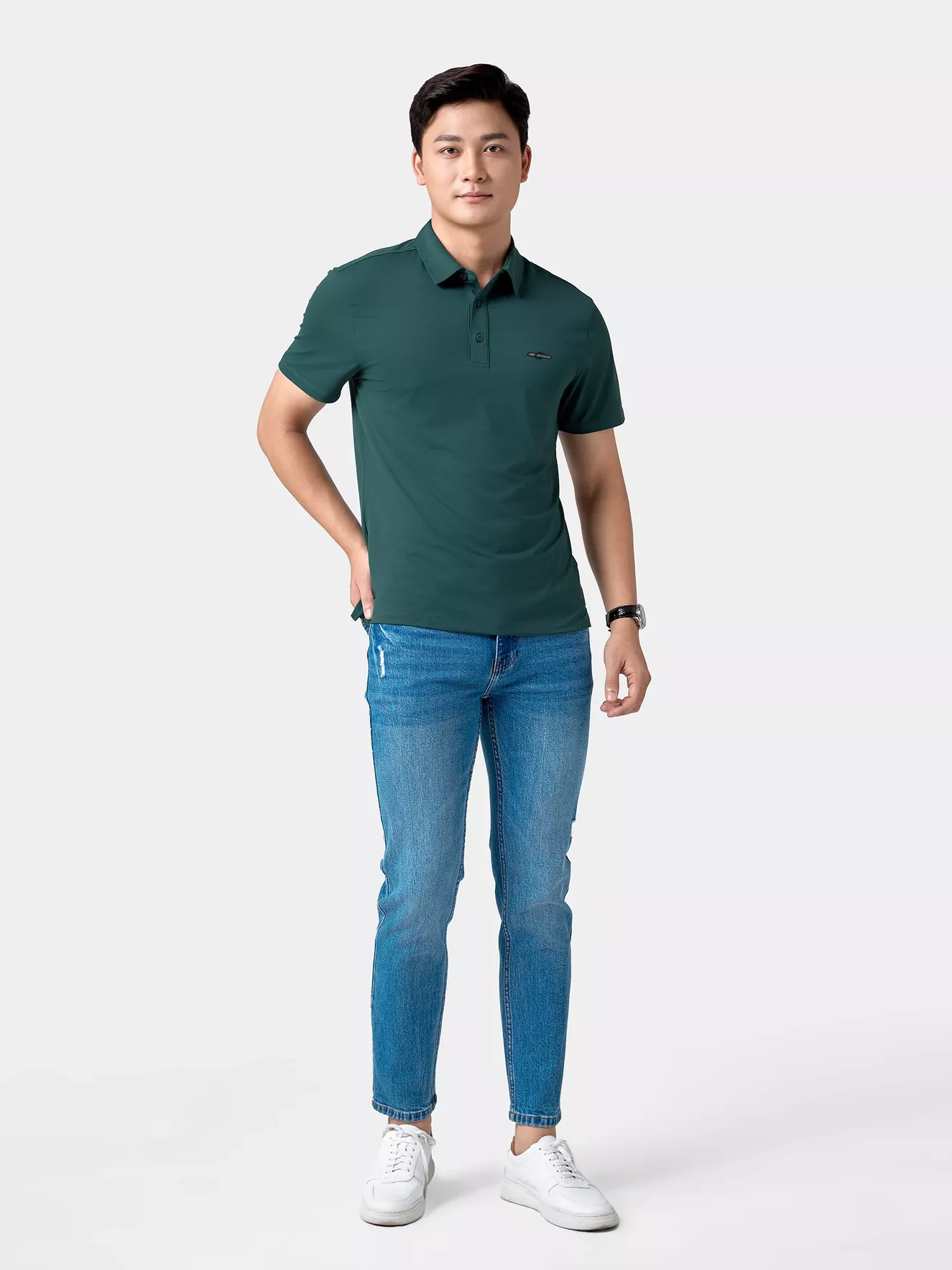 Áo Polo Nam Thể Thao 5S Fashion In Chữ Phom Slimfit APC24018