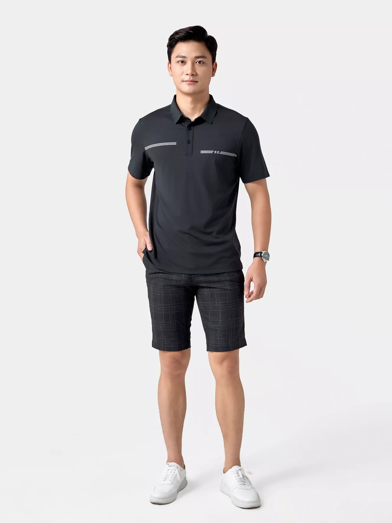 Áo Polo Nam 5S Fashion Premium In Kẻ Phom Regular APC24034