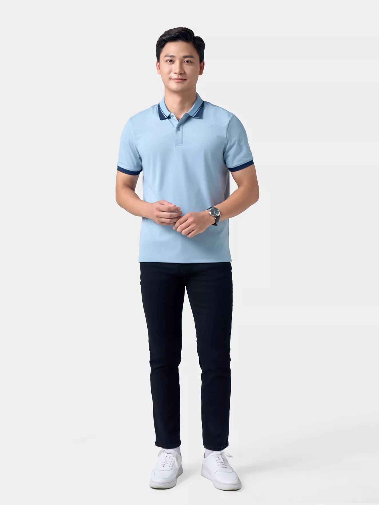 Áo Polo Nam Thể Thao 5S Fashion Bo Phối Màu Regular APC24005