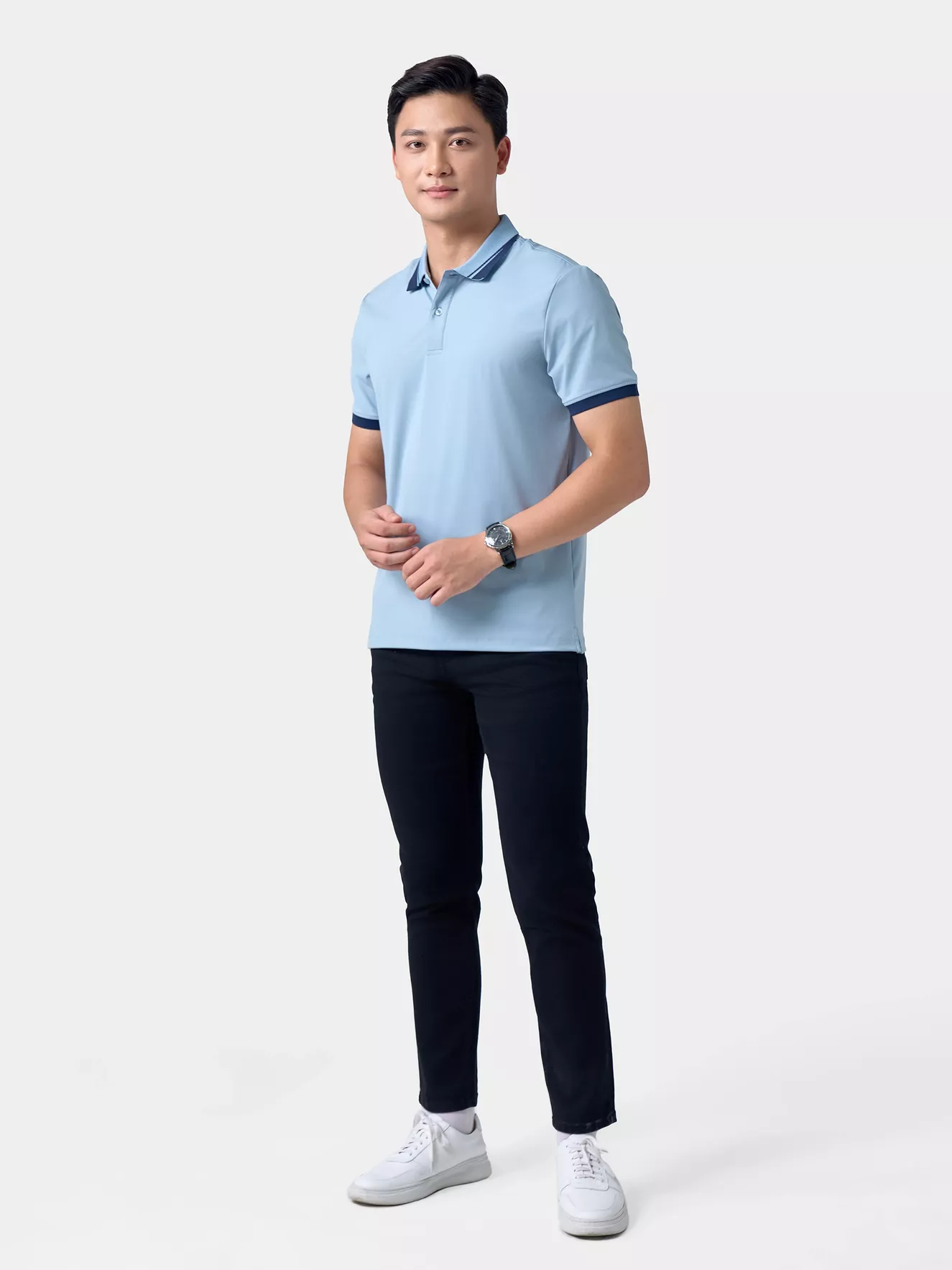 Áo Polo Nam Thể Thao 5S Fashion Bo Phối Màu Regular APC24005