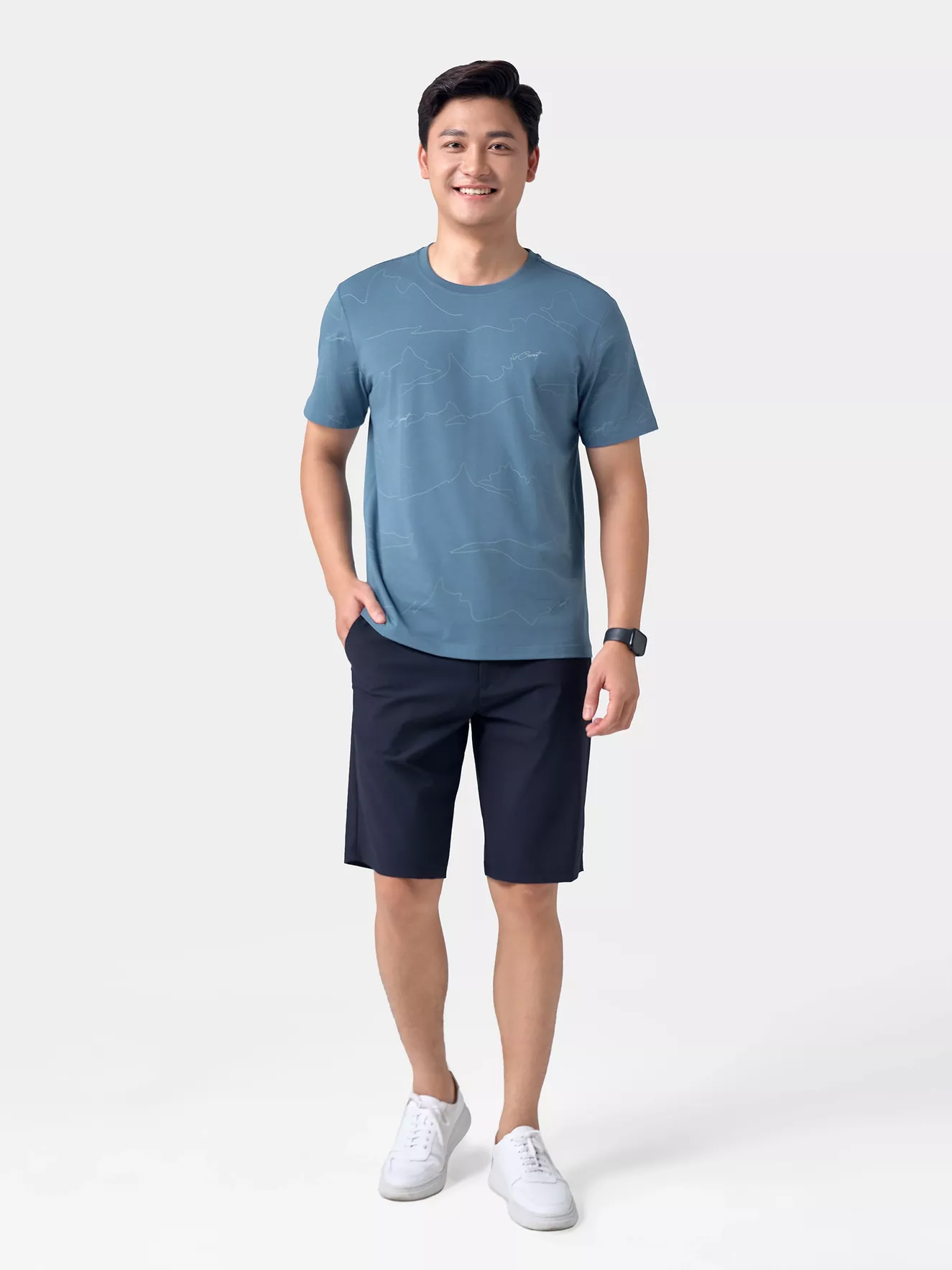 Áo Thun Nam Ngắn Tay Họa Tiết Phom Casual Fit ATS24006