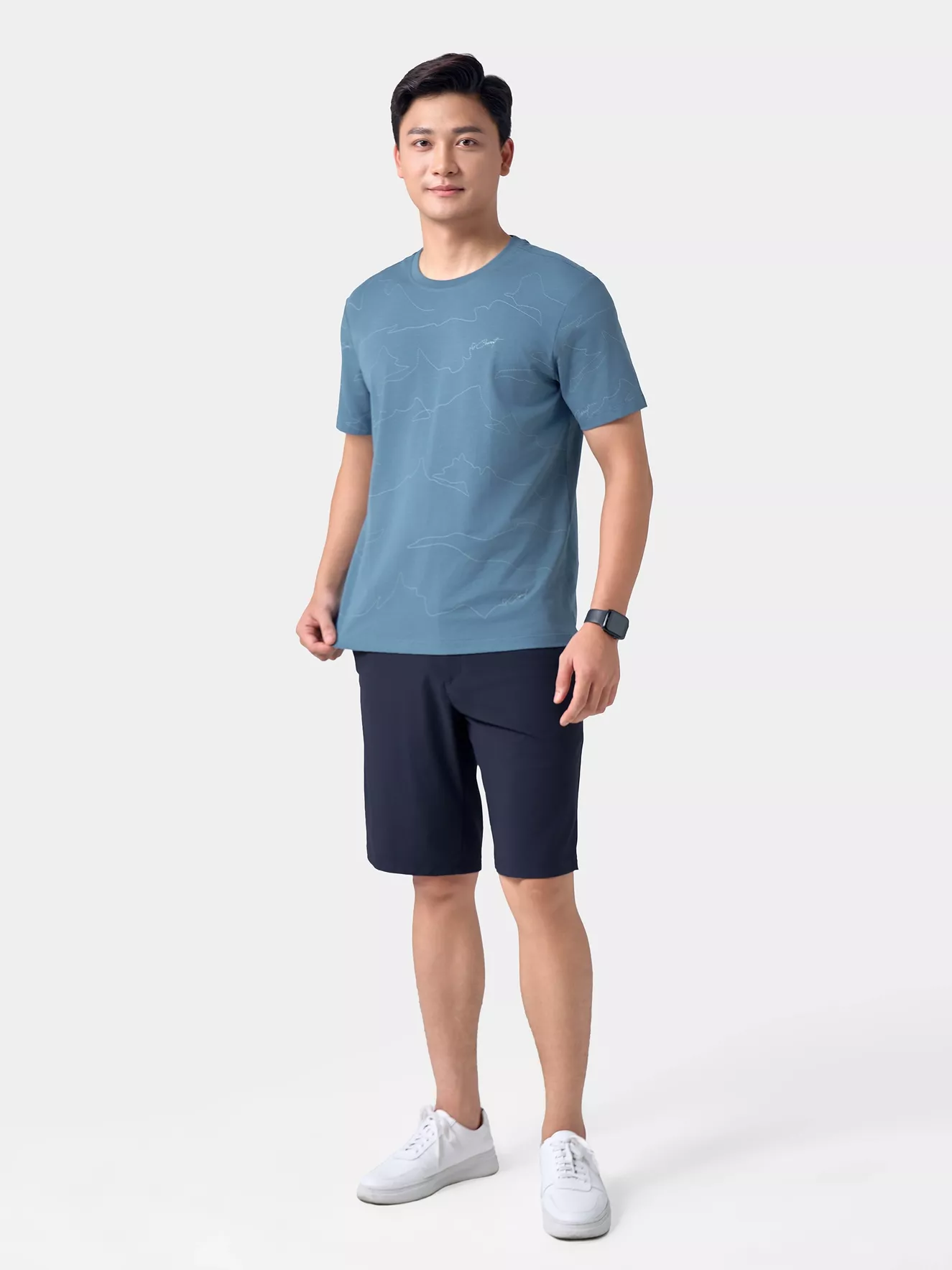 Áo Thun Nam Ngắn Tay Họa Tiết Phom Casual Fit ATS24006