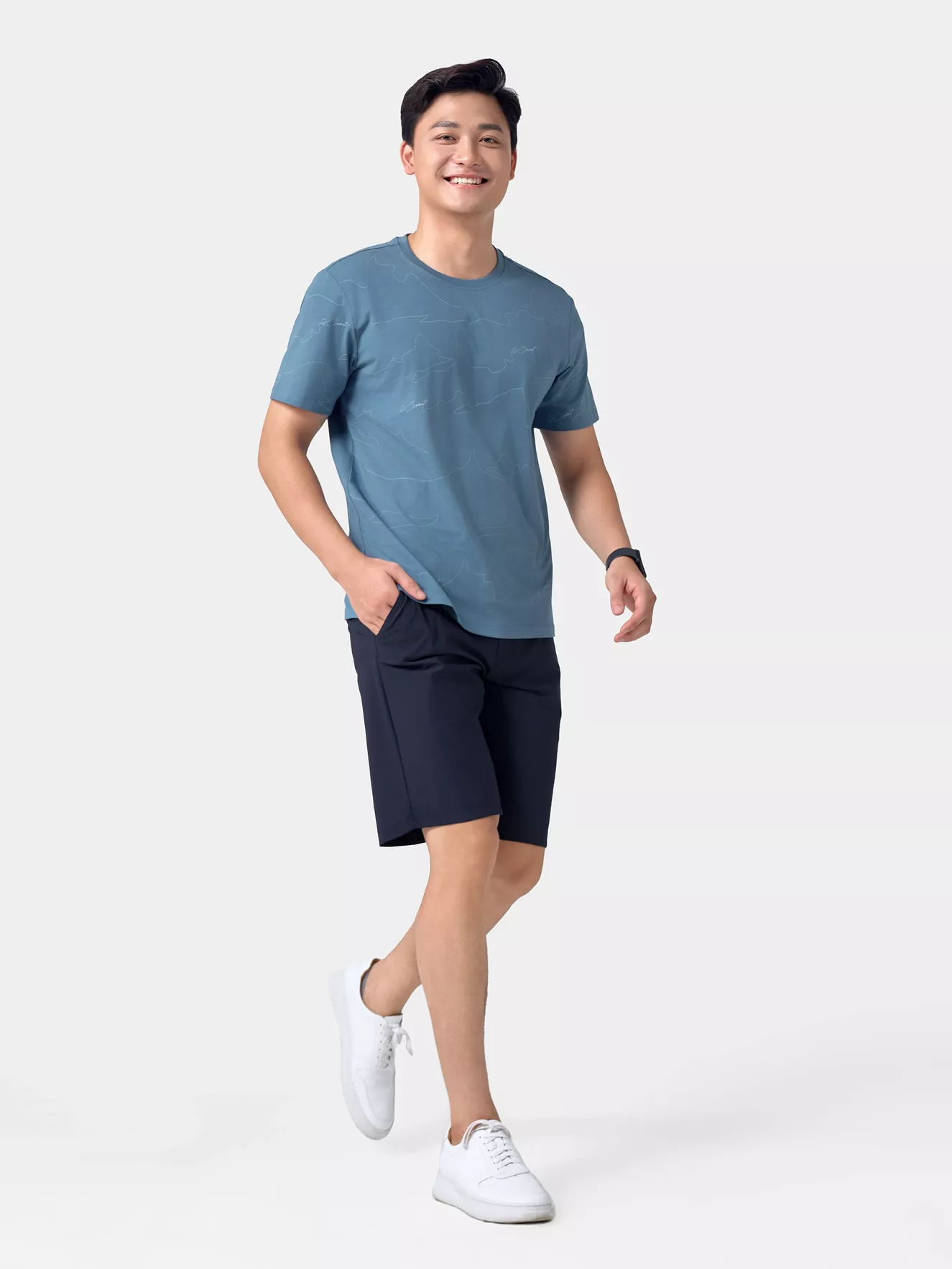 Áo Thun Nam Ngắn Tay Họa Tiết Phom Casual Fit ATS24006