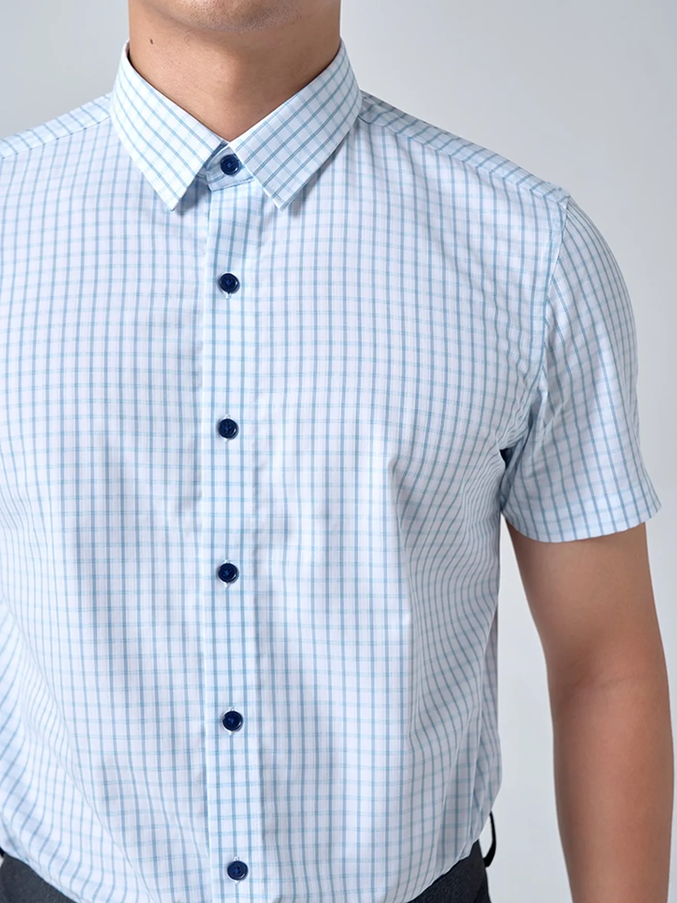 Áo Sơ Mi Nam Ngắn Tay 5S Fashion Kẻ Caro Phom Slimfit ASC24033