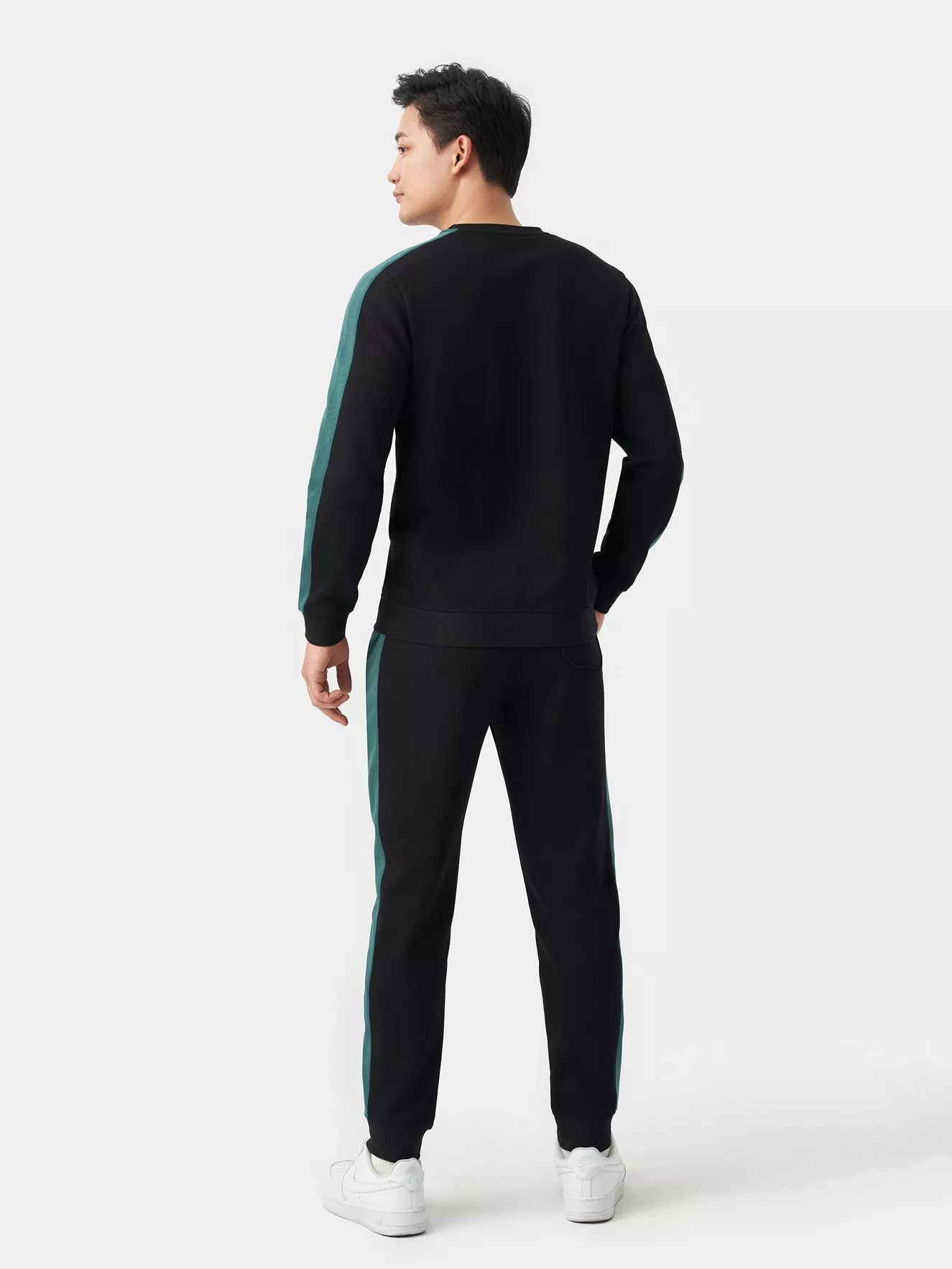 Bộ Quần Áo Nỉ Dài Tay Can Phối 5S Fashion Phom Slimfit BNI23017