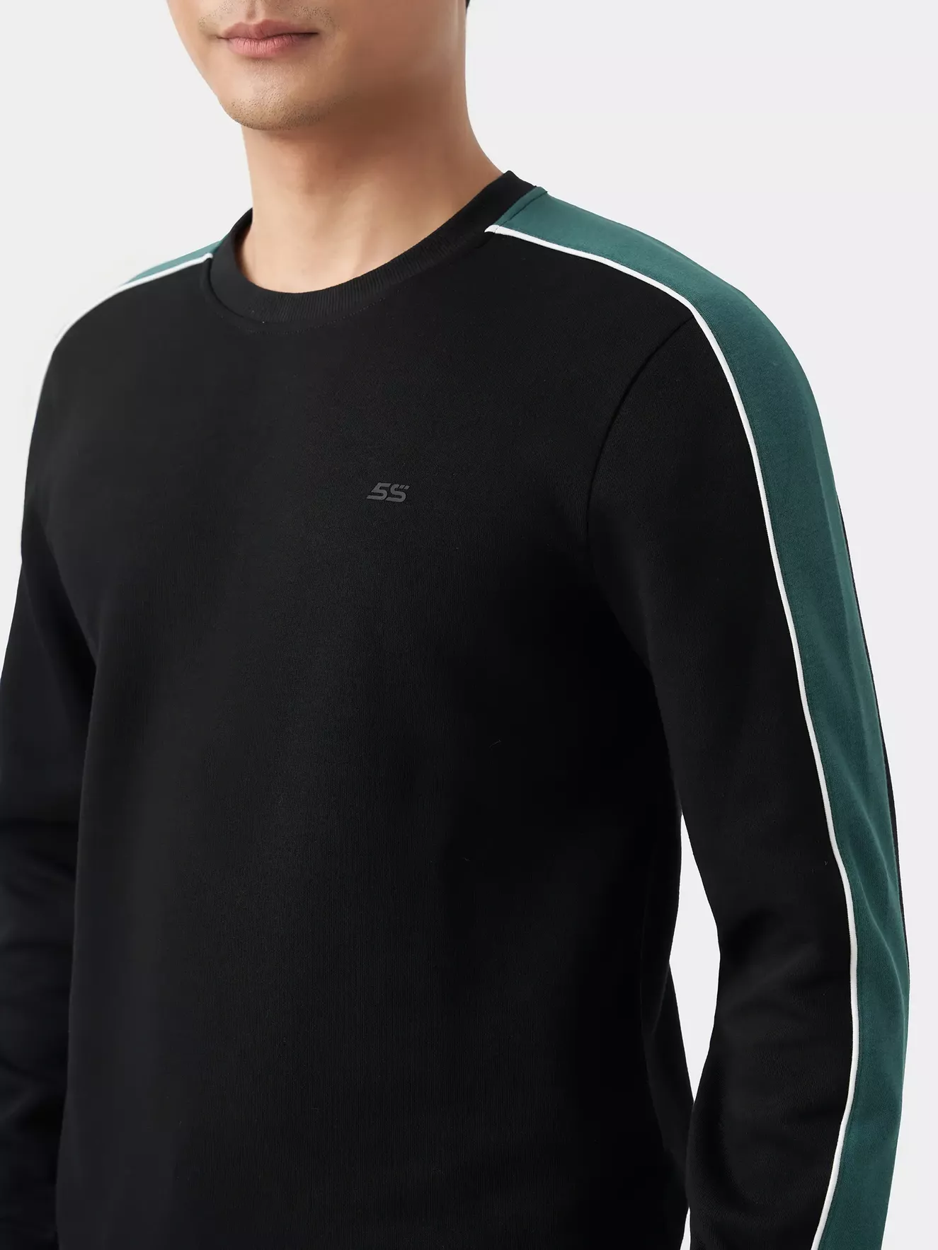 Bộ Quần Áo Nỉ Dài Tay Can Phối 5S Fashion Phom Slimfit BNI23017