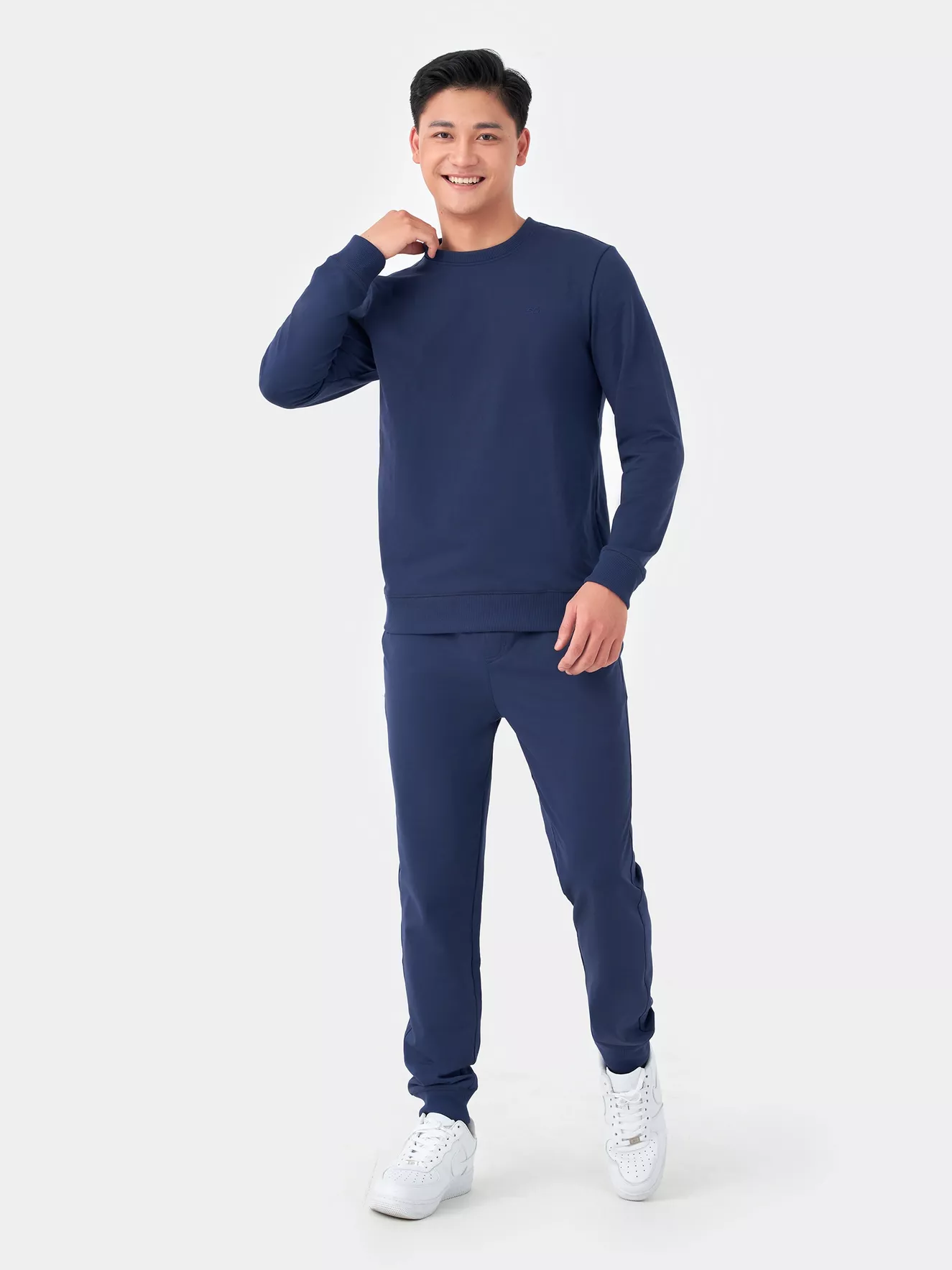 Bộ Nỉ Nam Dài Tay 5S Fashion Basic Phom Slimfit BNI23019