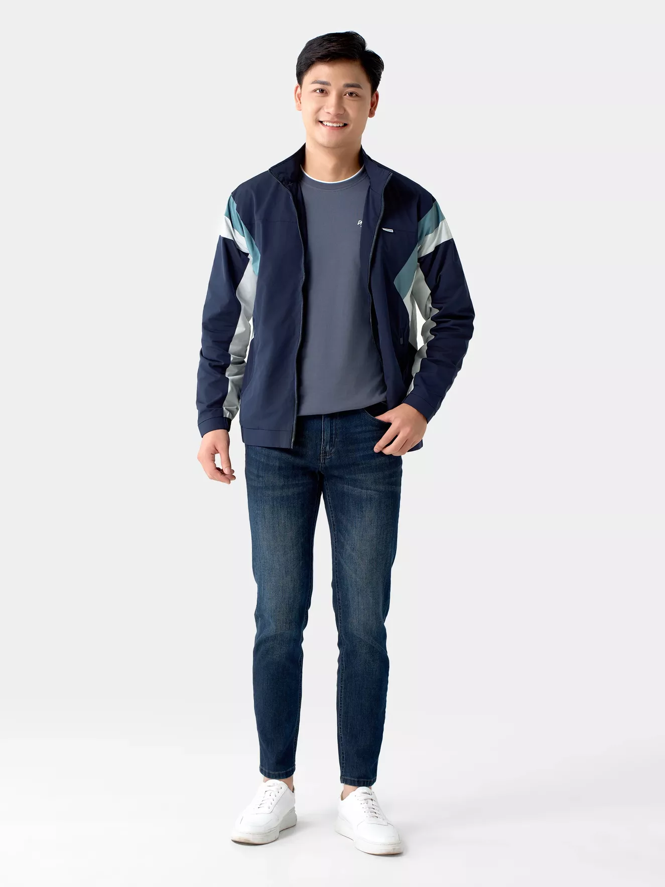 Áo Khoác Gió Nam 2 Mặt 5S Fashion Phom Slimfit AKG24017 