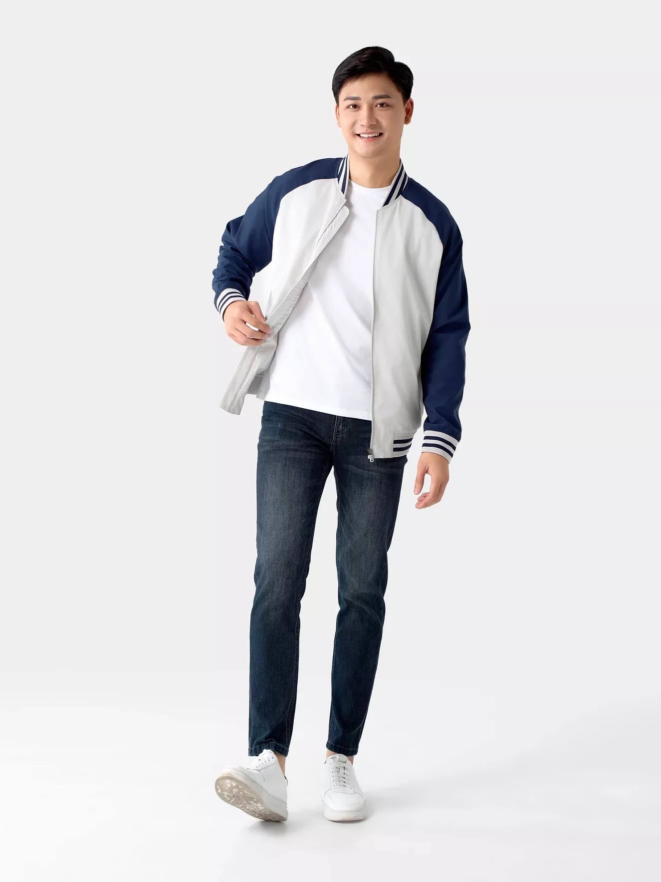 Áo Khoác Bomber Nam 5S Fashion Tay Raglan Phối Màu AKB24060