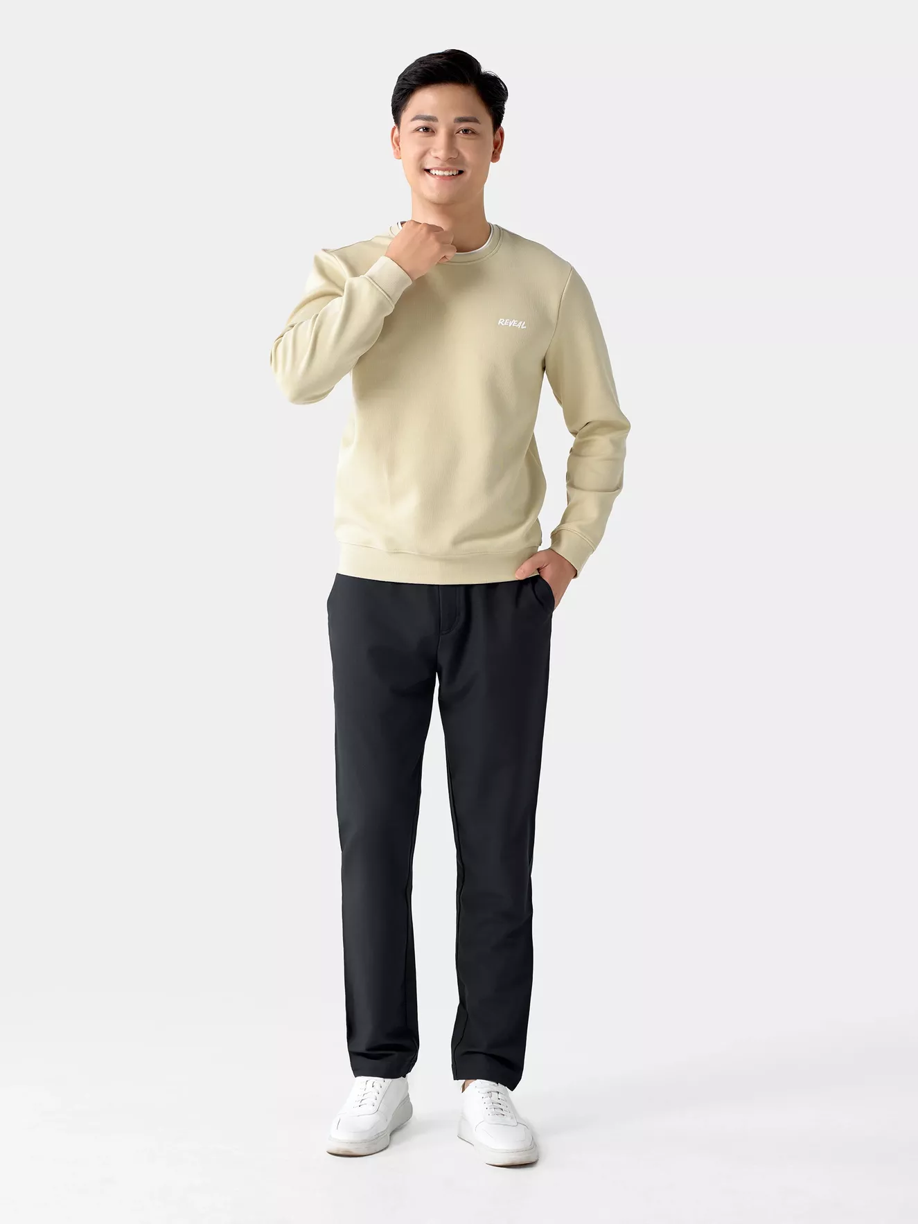 Áo Sweater Nỉ Nam 5S Fashion Cổ Hai Lớp Phối Màu ANI24017