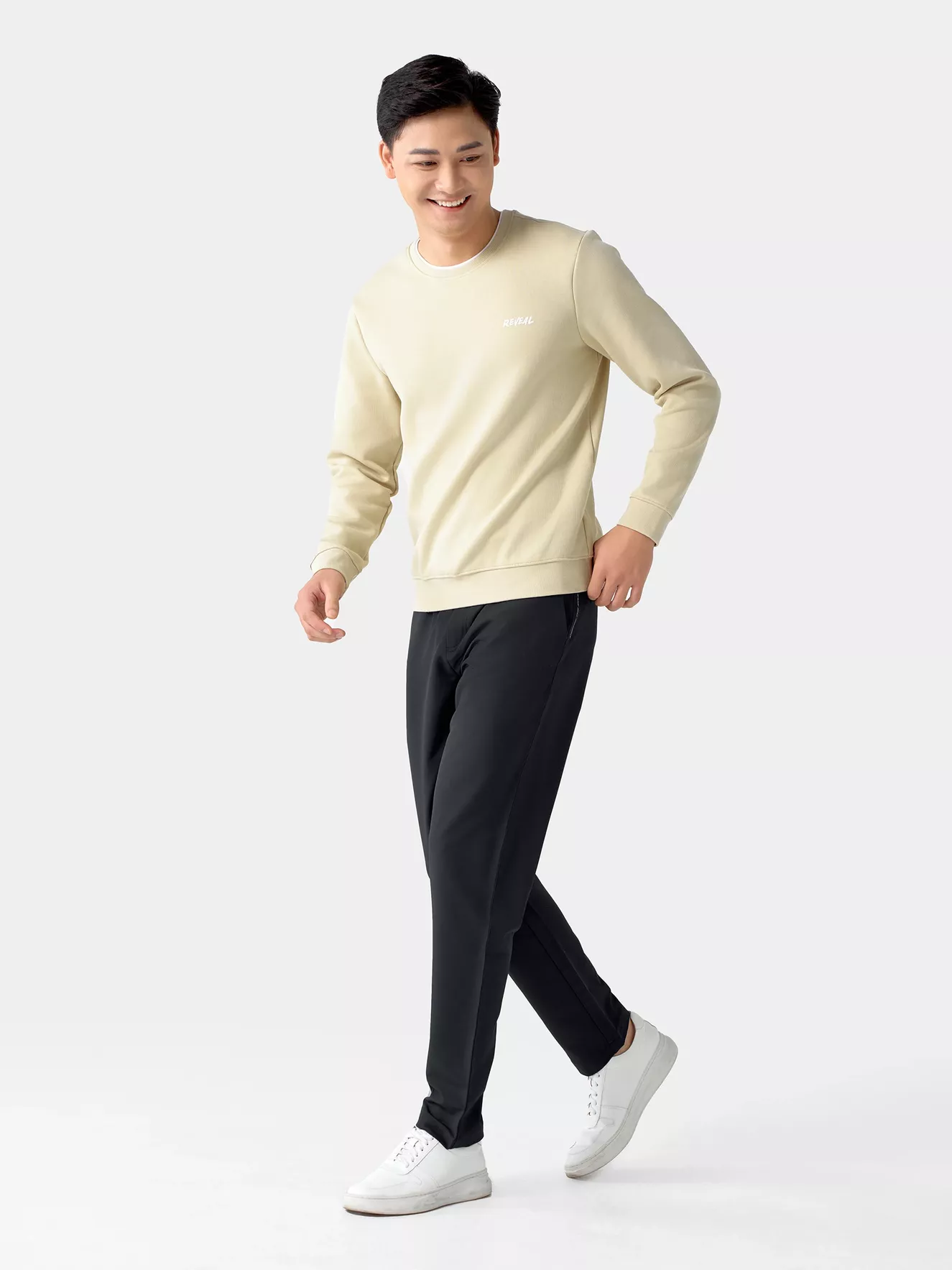Áo Sweater Nỉ Nam 5S Fashion Cổ Hai Lớp Phối Màu ANI24017