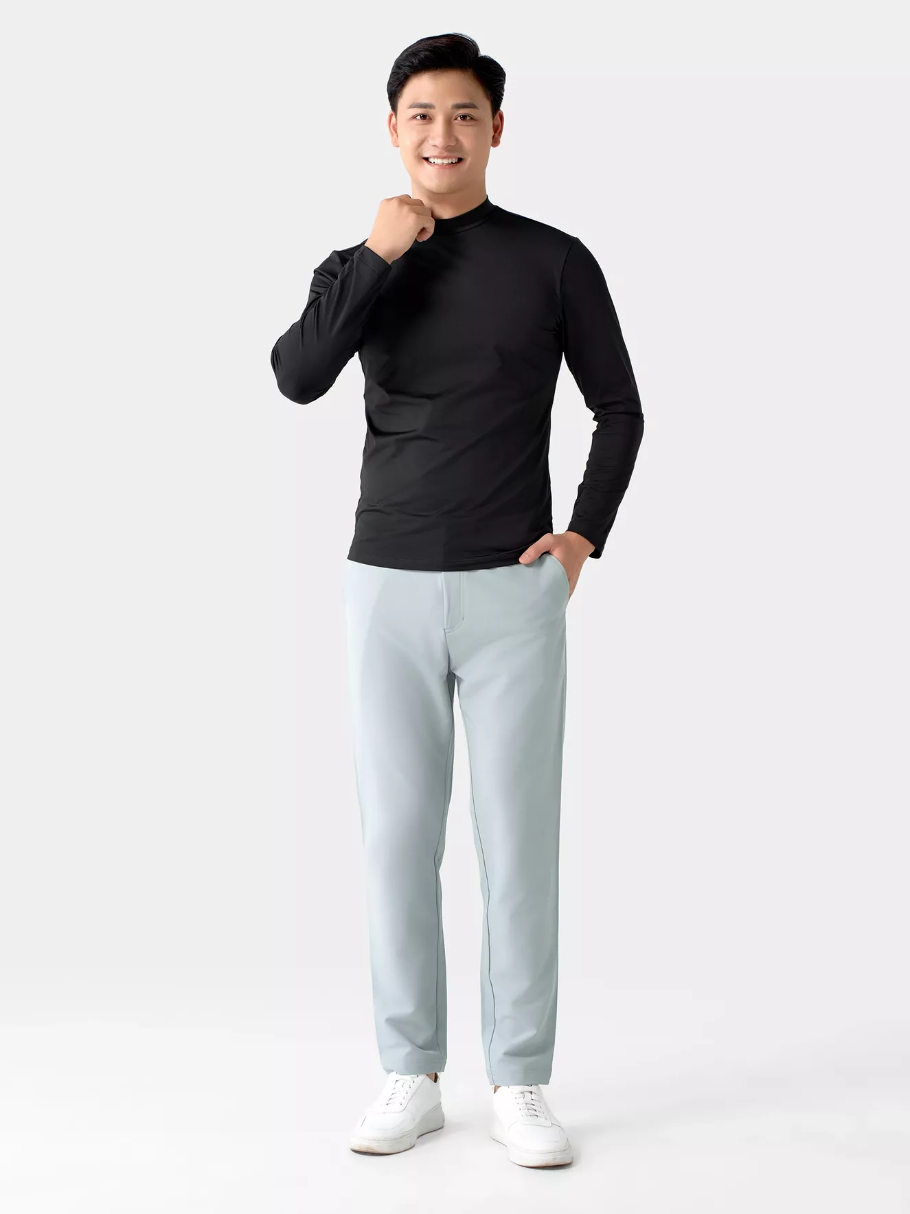 Áo Giữ Nhiệt Nam 5S Fashion Cổ 3 Phân Phom Body AGN24001 