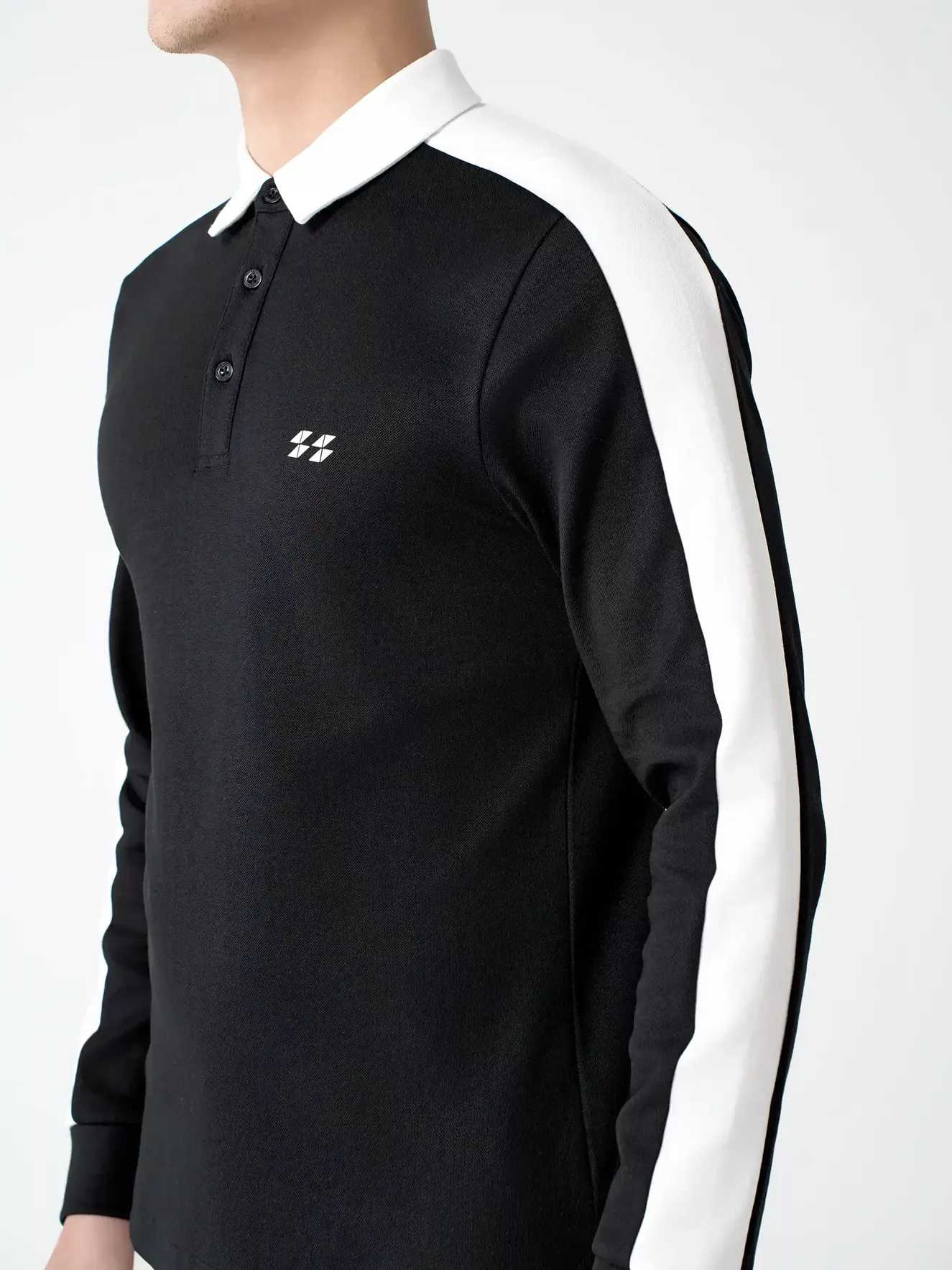 Áo Polo Nam Cotton Dài Tay Can Phối 5S Fashion Phom Slimfit APD24002