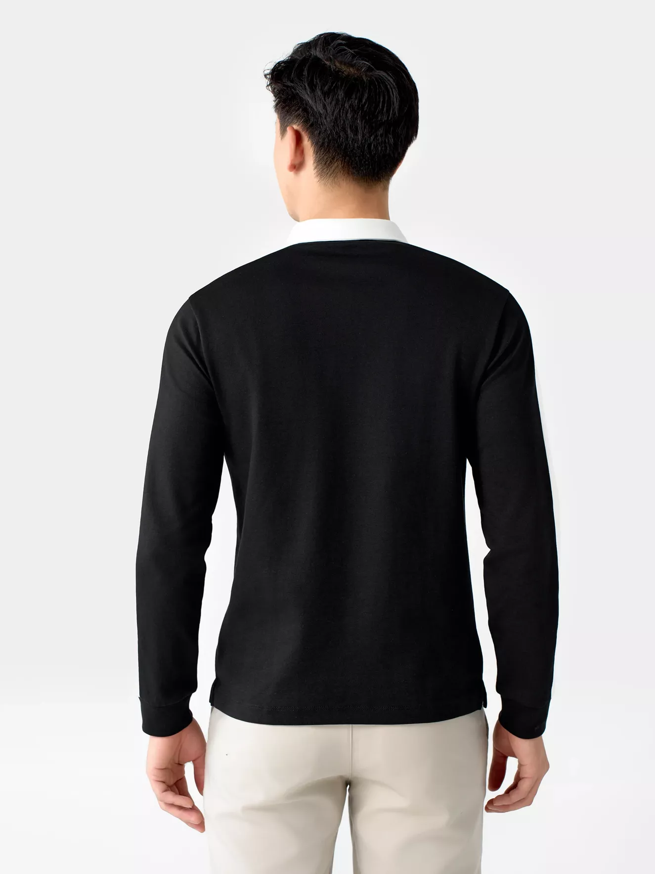 Áo Polo Nam Cotton Dài Tay Can Phối 5S Fashion Phom Slimfit APD24002