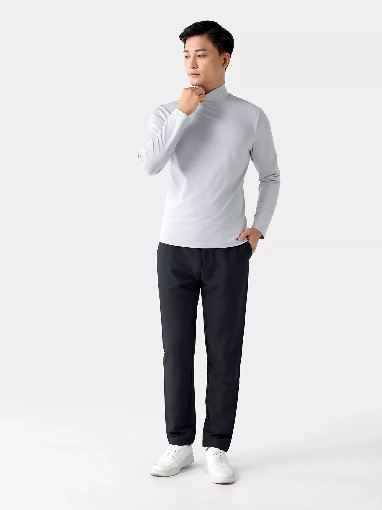 Áo Giữ Nhiệt Nam Cổ Cao 5S Fashion Trơn Body FIt AGN24003