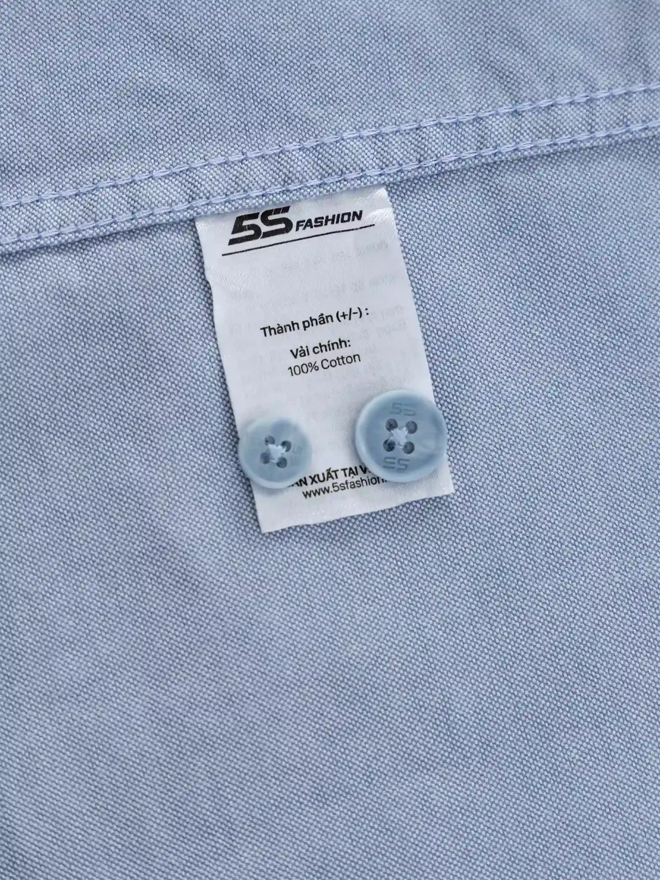 Áo Sơ Mi Nam Cổ Tàu Tay Dài 5S Fashion Cotton Phom Casual ASM24081