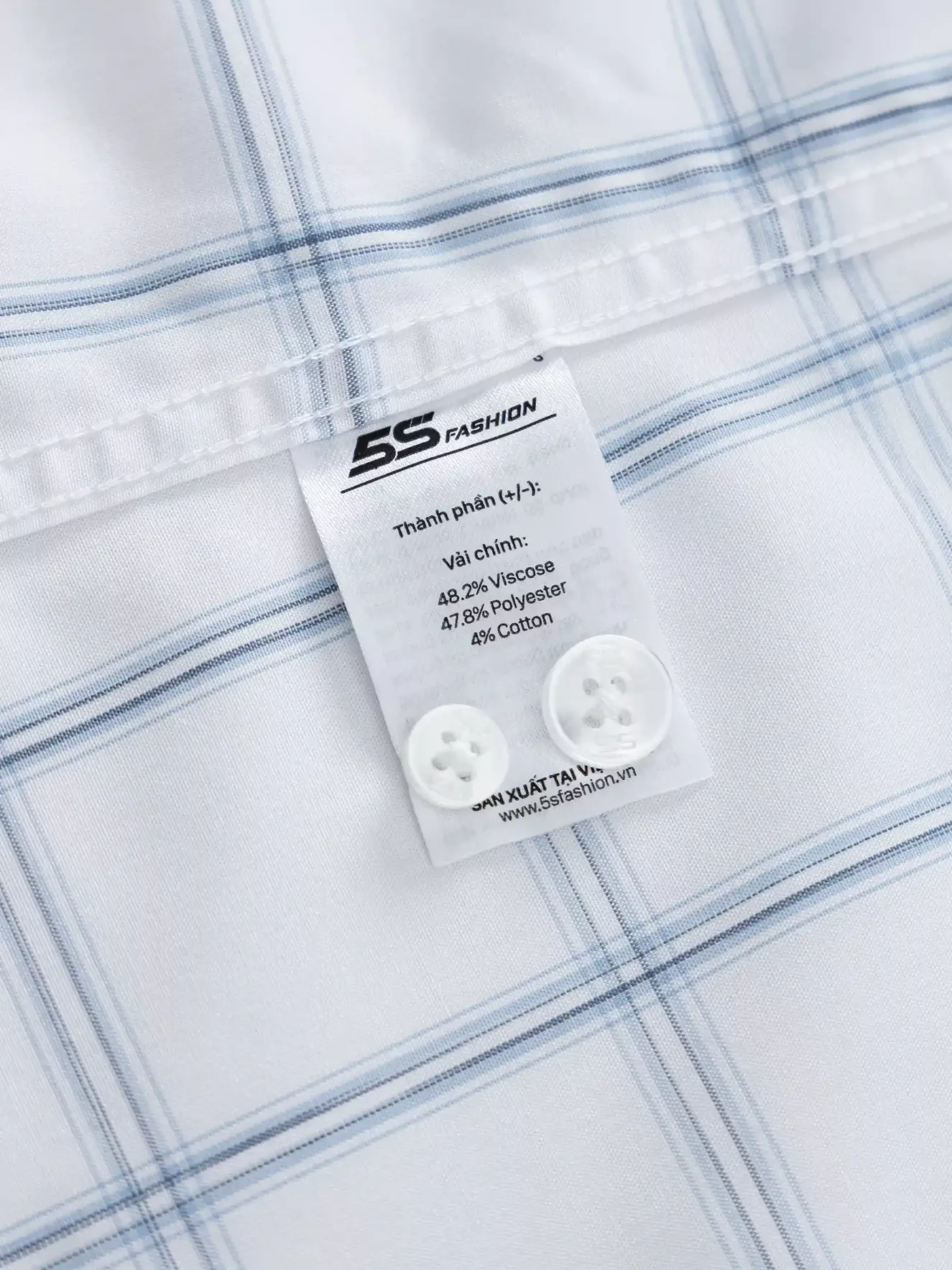 Áo Sơ Mi Nam Dài Tay Màu Trắng Kẻ Ô Slimfit ASM24009