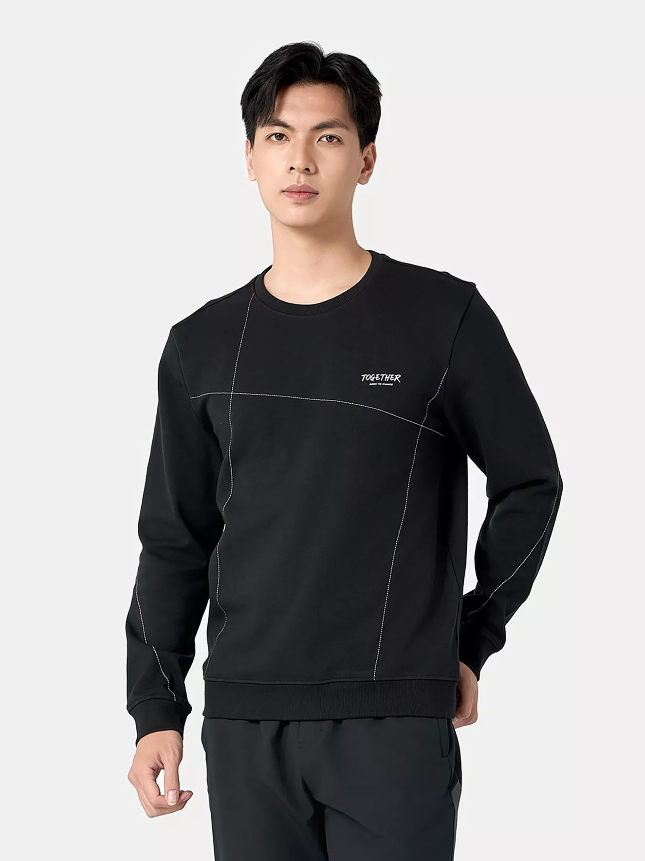 Áo Nỉ Nam 5S Fashion Họa Tiết Đường May Phom Slimfit ANI24003