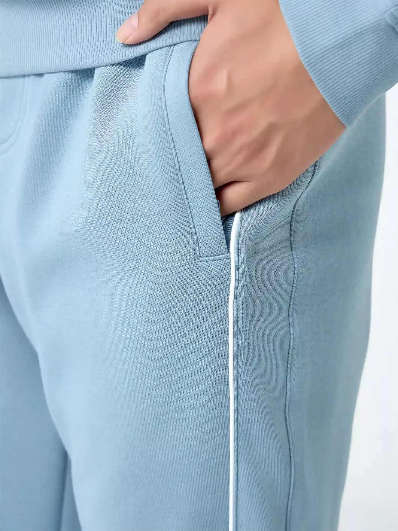 Bộ Nỉ Nam Cổ Tròn 5S Fashion Phối Line Khỏe Khoắn Slimfit BNI24020