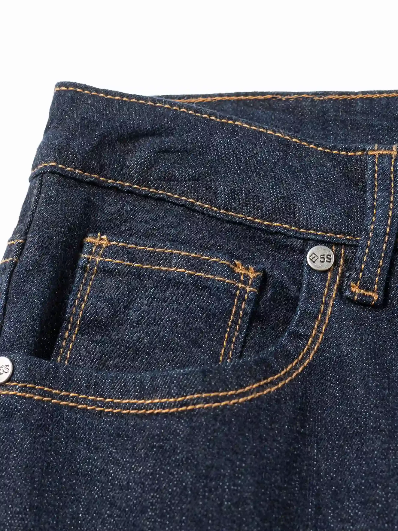 Quần Jean Nam 5S Fashion Màu Xanh Đen Trơn Phom Slimfit QBD22002