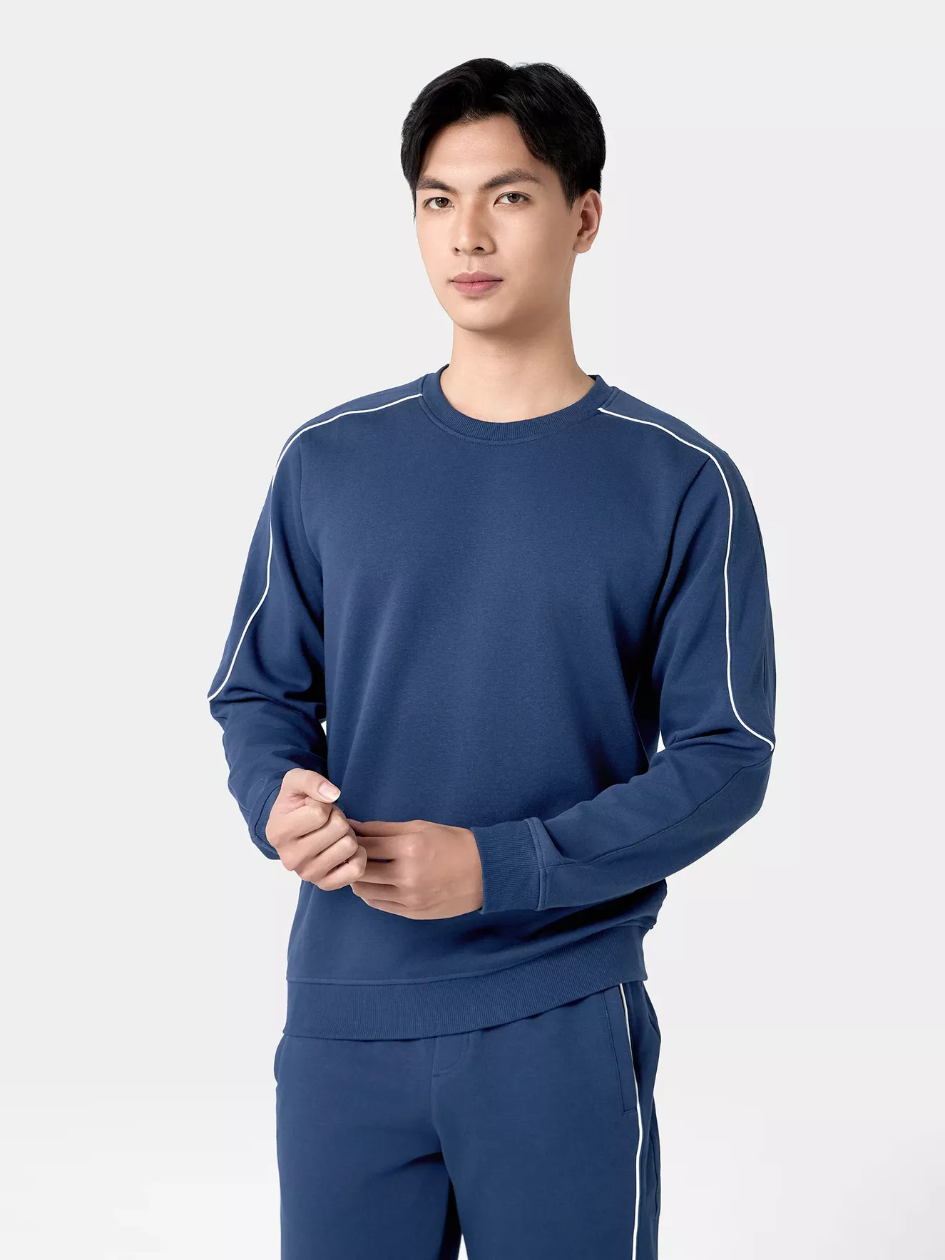Áo Nỉ Nam Phối Line 5S Fashion Phom Slimfit BANI24020