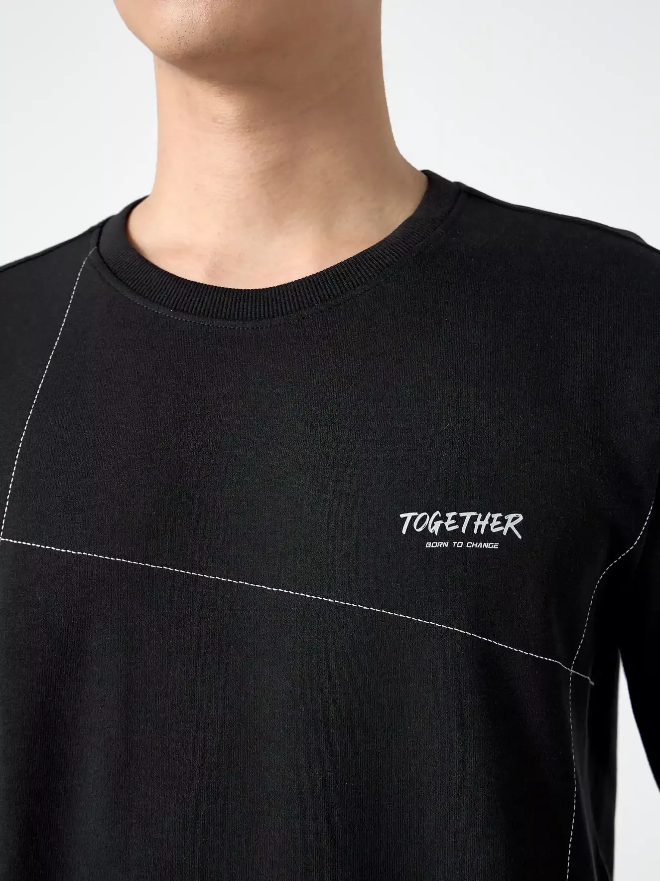 Áo Nỉ Nam 5S Fashion Họa Tiết Đường May Phom Slimfit ANI24003