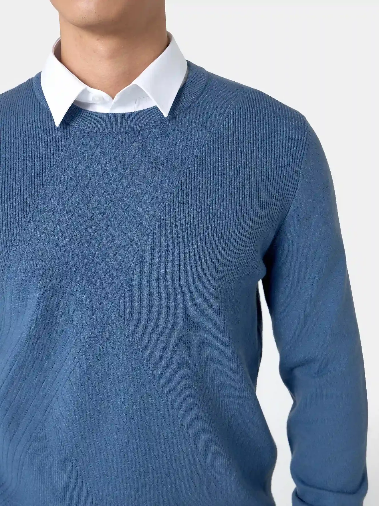 Áo Len Nam Họa Tiết Dệt Trơn Cổ Tròn 5S Fashion ALE24008