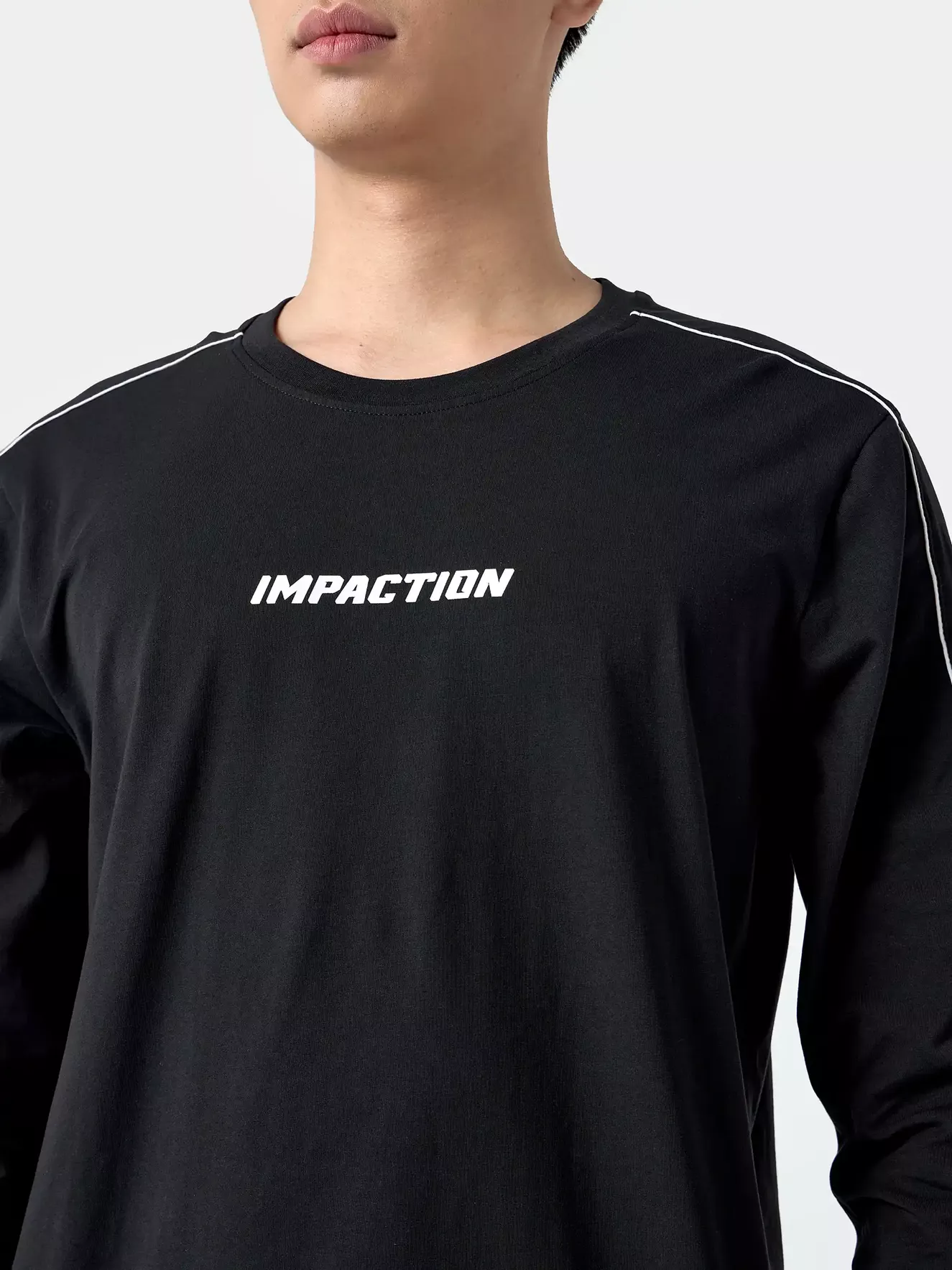 Áo Thun Nam Dài Tay 5S Fashion Cotton Phối Line ATH24003