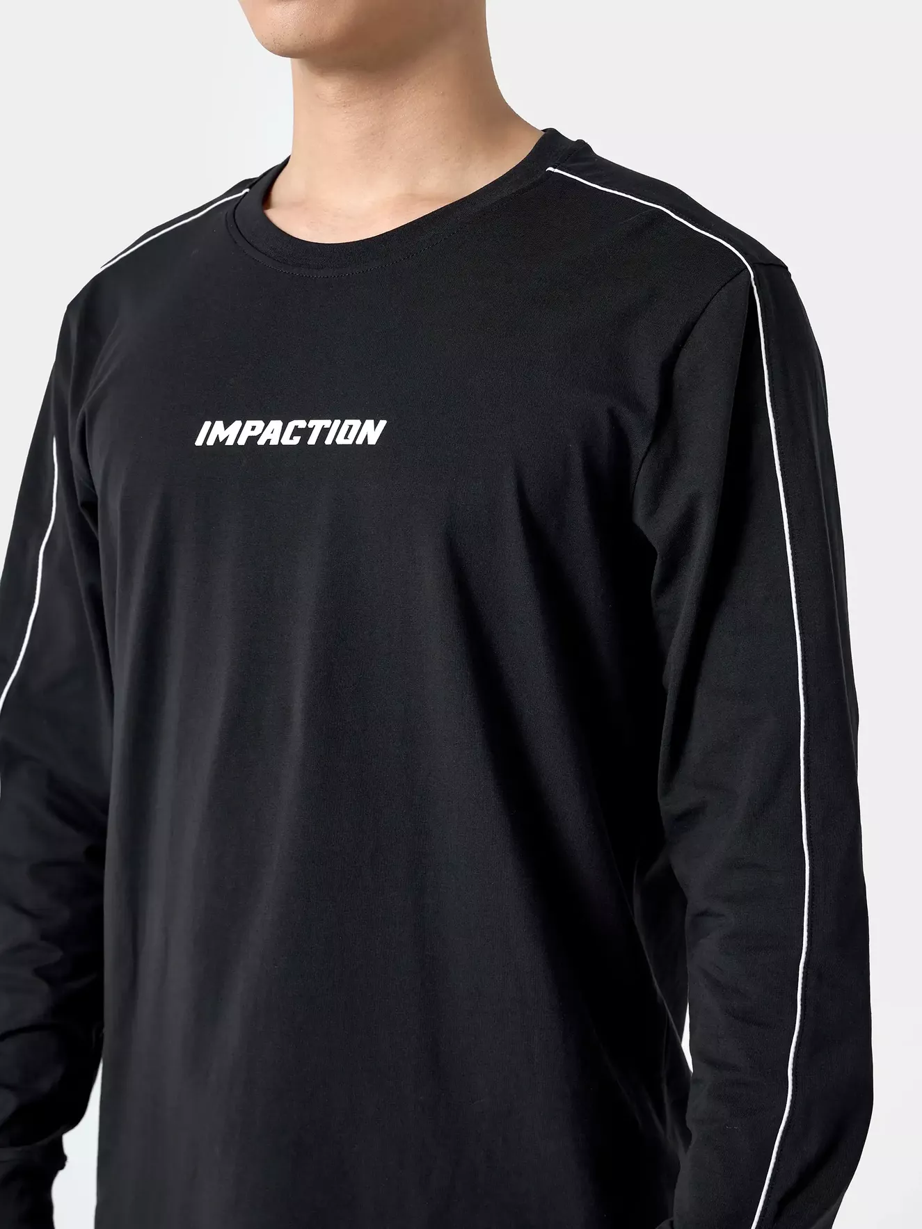 Áo Thun Nam Dài Tay 5S Fashion Cotton Phối Line ATH24003