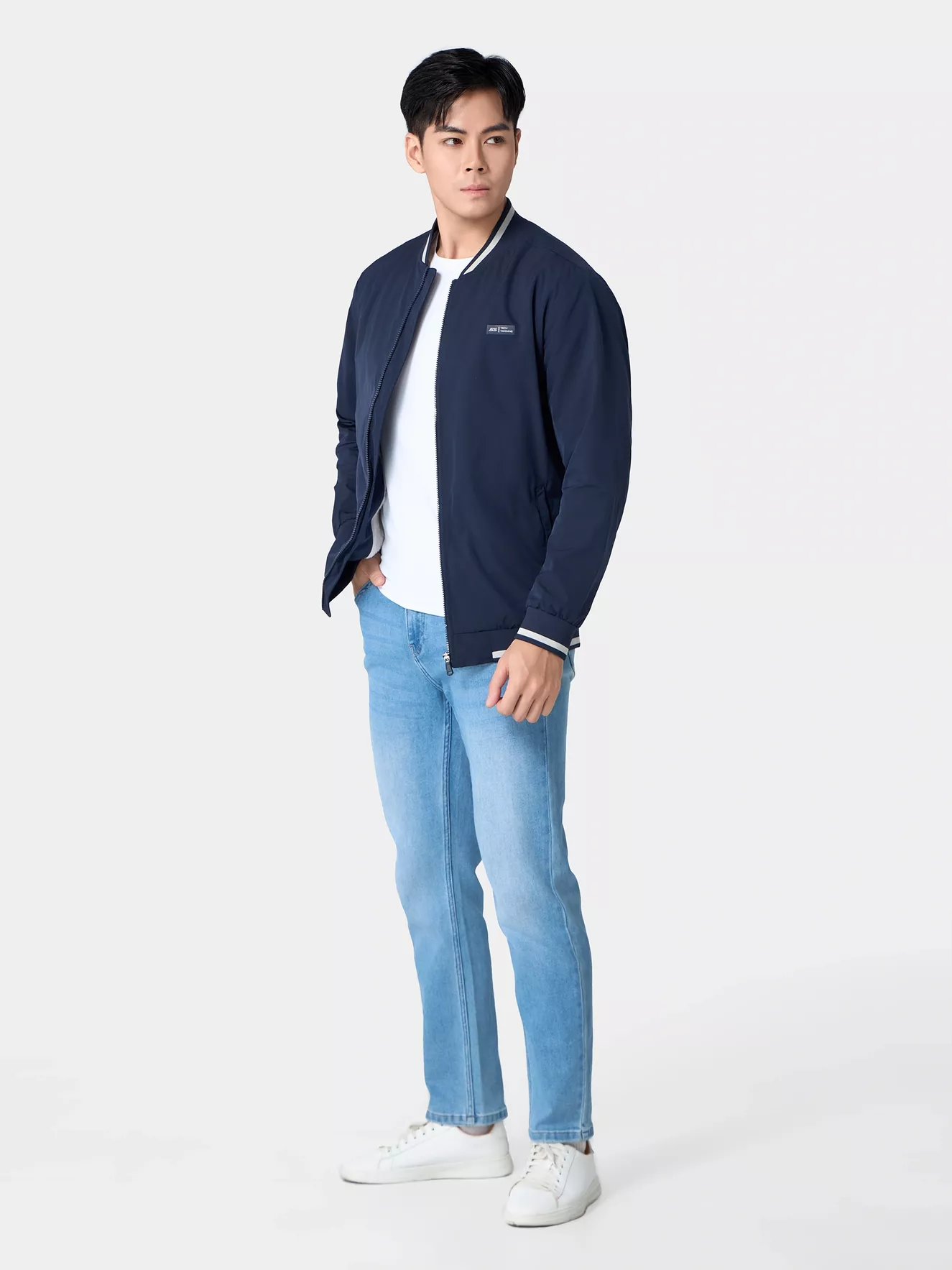 Áo Khoác Bomber Nam 5S Fashion Lót Lông In Logo AKB24017