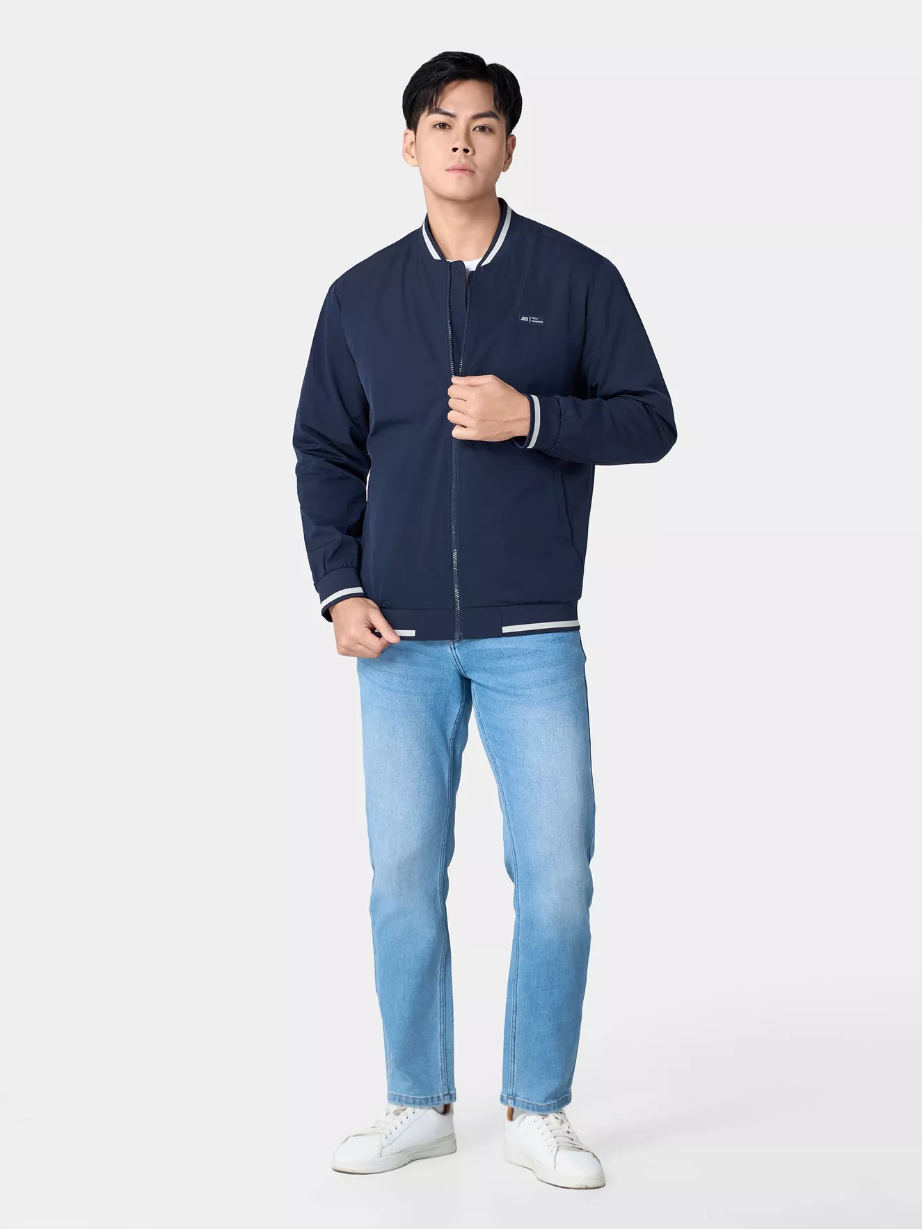 Áo Khoác Bomber Nam 5S Fashion Lót Lông In Logo AKB24017