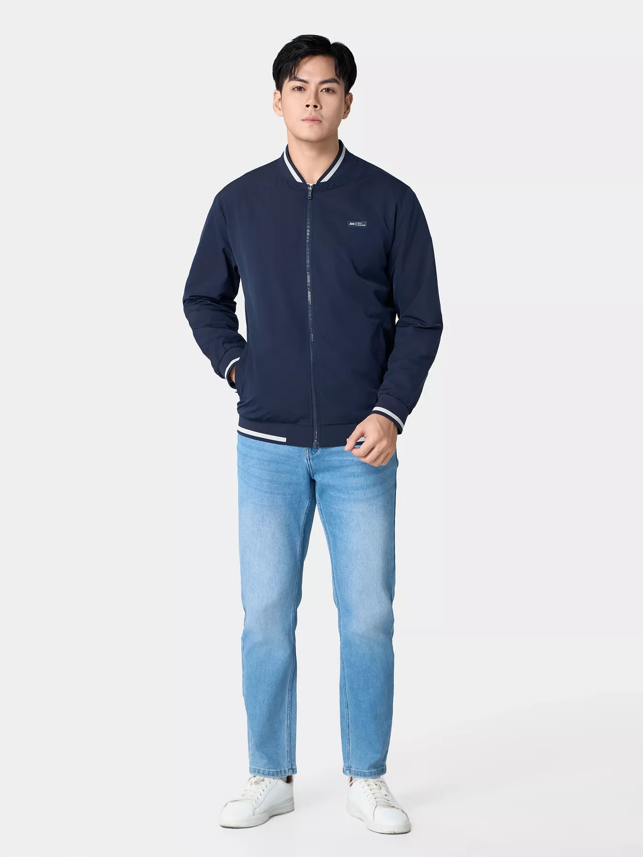 Áo Khoác Bomber Nam 5S Fashion Lót Lông In Logo AKB24017